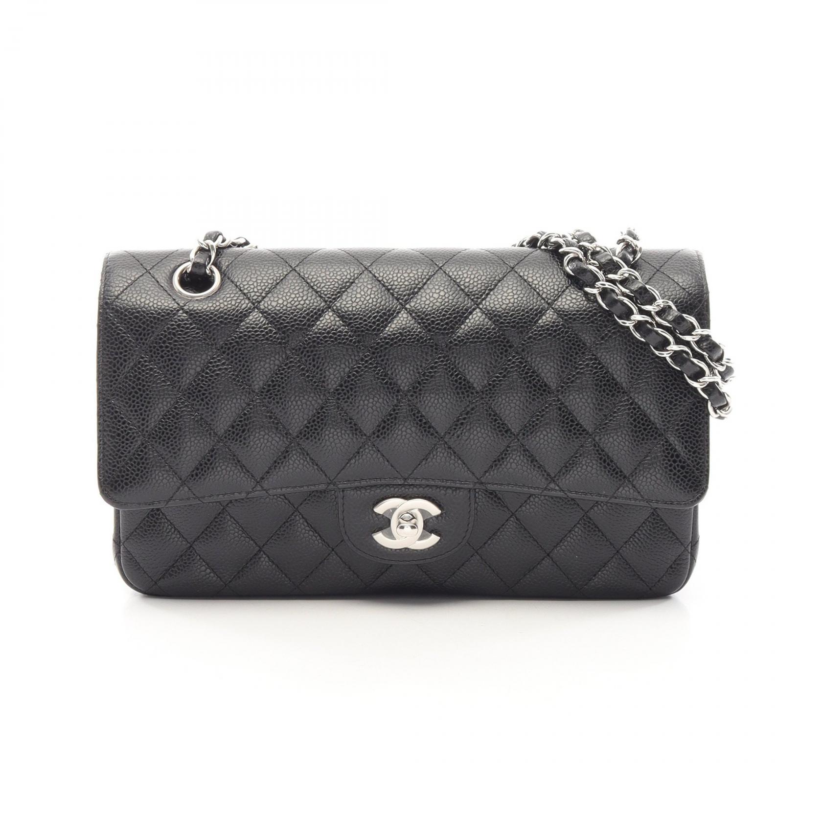 【10%OFFクーポン 7/21 10時~7/26 9:59】シャネル CHANEL マトラッセ Wフラップ ショルダーバッグ バッグ キャビアスキン(グレインドカーフ) ブラック系 【中古】|RECLO(リクロ)店
