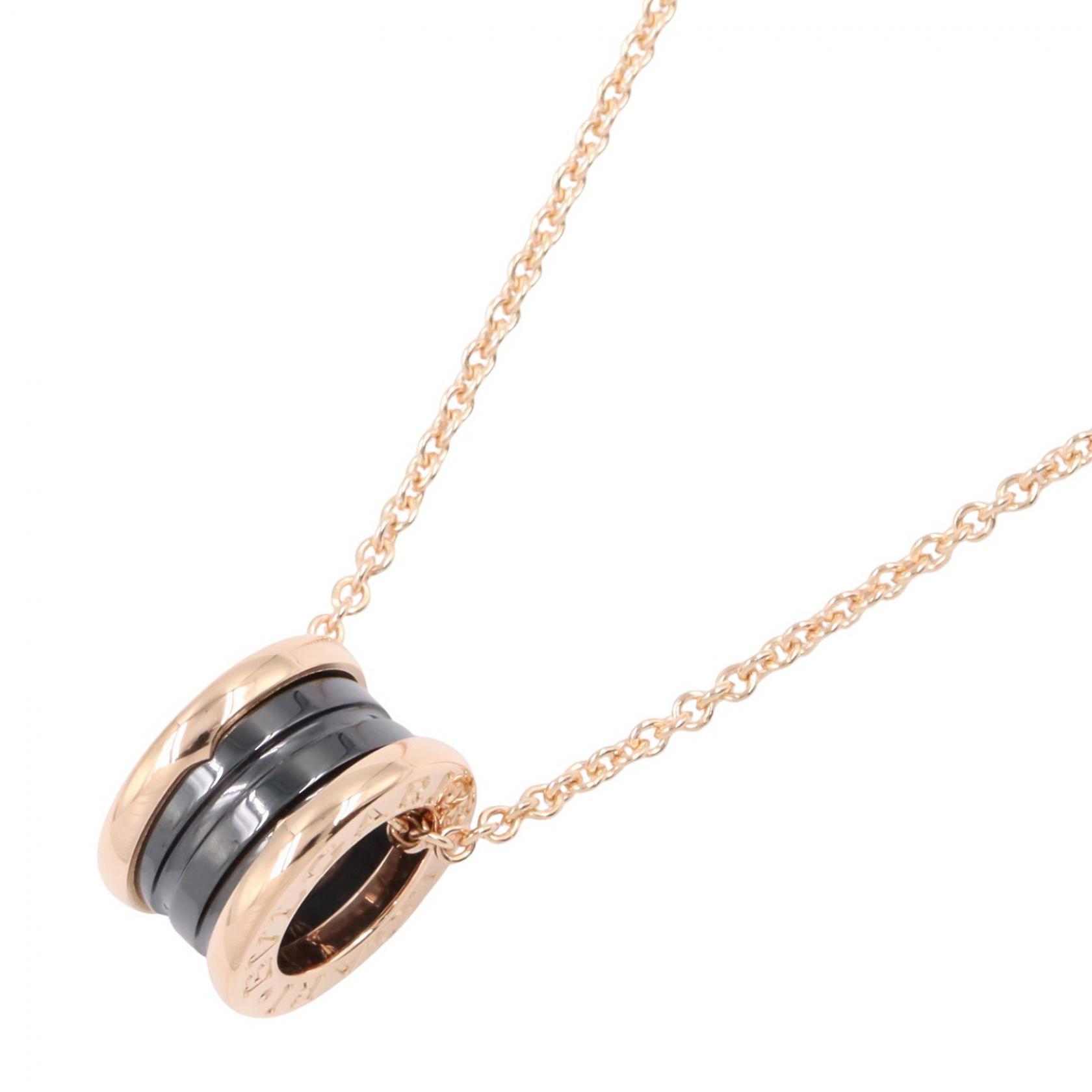 【10%OFFクーポン 7/21 10時~7/26 9:59】ブルガリ BVLGARI B-zero1 ビーゼロワン ネックレス セラミック ネックレス ジュエリー K18PG(ピンクゴールド) セラミック ゴールド系 / ブラック系 346083 【中古】|RECLO(リクロ)店