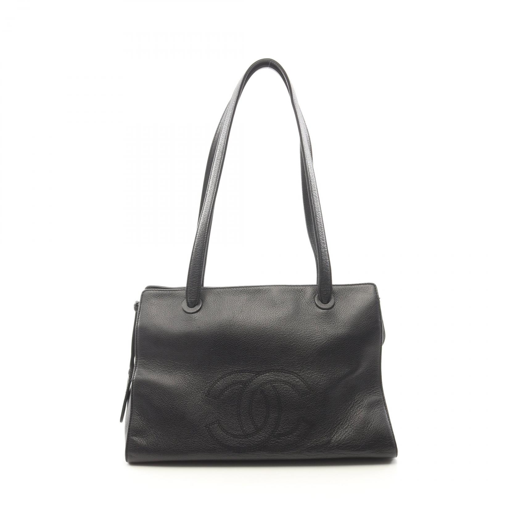 【15%OFFクーポン 7/19 20時～7/26 9:59】シャネル CHANEL ココマーク トートバッグ バッグ レザー ブラック系 【中古】｜RECLO（リクロ）店