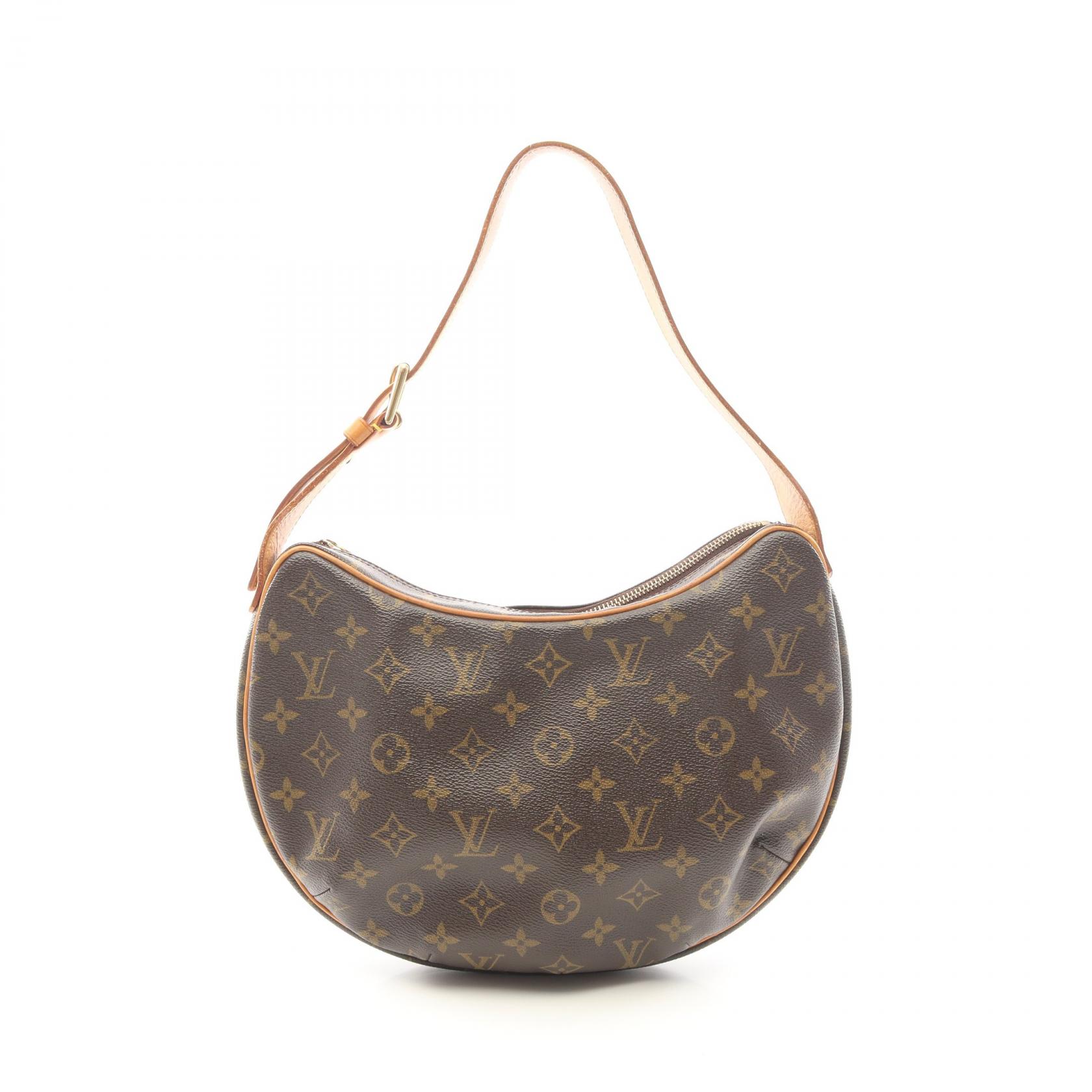 【10%OFFクーポン 7/21 10時～7/26 9:59】ルイ・ヴィトン LOUIS VUITTON クロワッサンMM モノグラム ショルダーバッグ バッグ PVCコーティングキャンバス レザー ブラウン系 M51512 【中古】｜RECLO（リクロ）店
