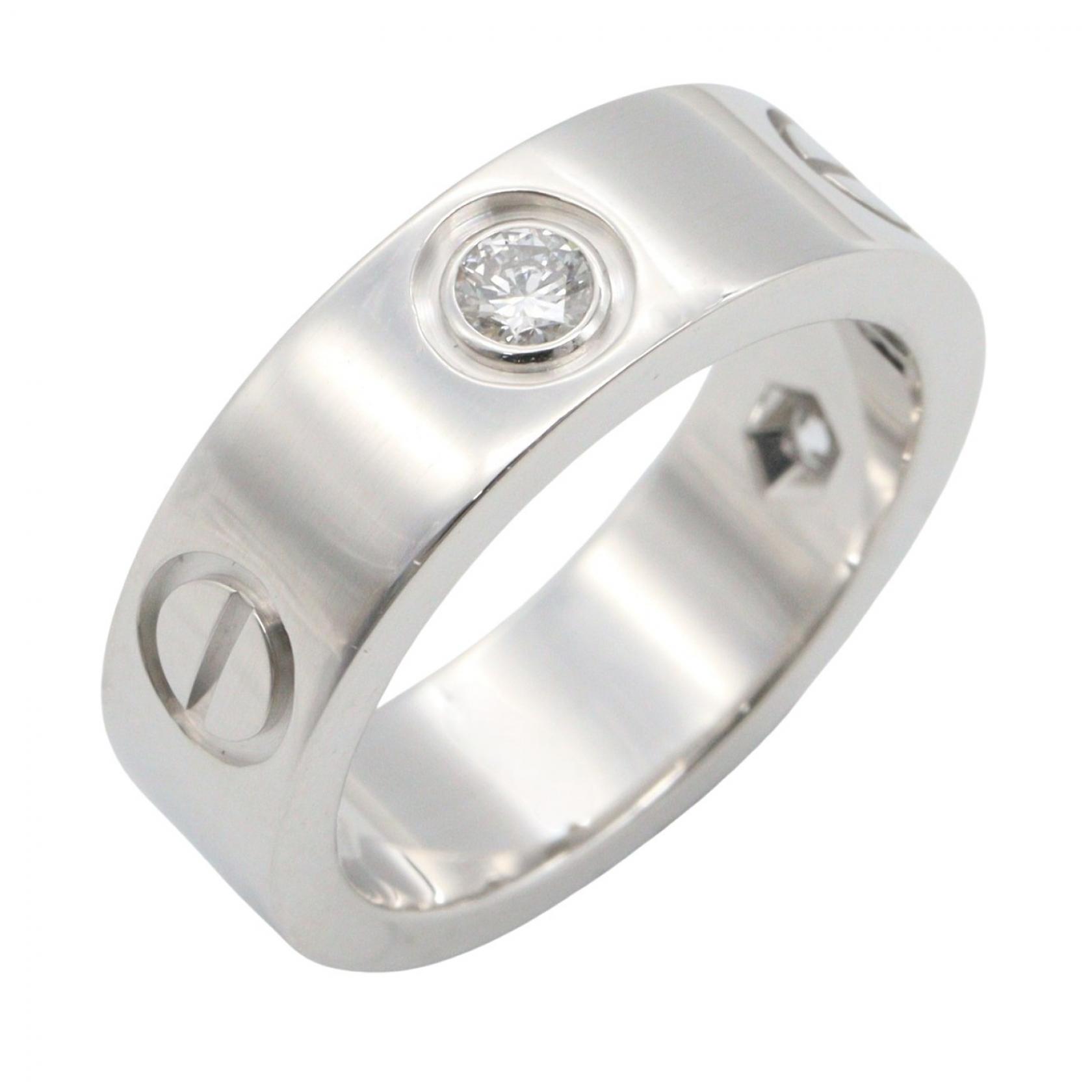 【10%OFFクーポン 7/21 10時~7/26 9:59】カルティエ CARTIER ラブリング 3PD リング・指輪 ジュエリー K18WG(ホワイトゴールド) ダイヤモンド シルバー系 / クリア系 【中古】|RECLO(リクロ)店