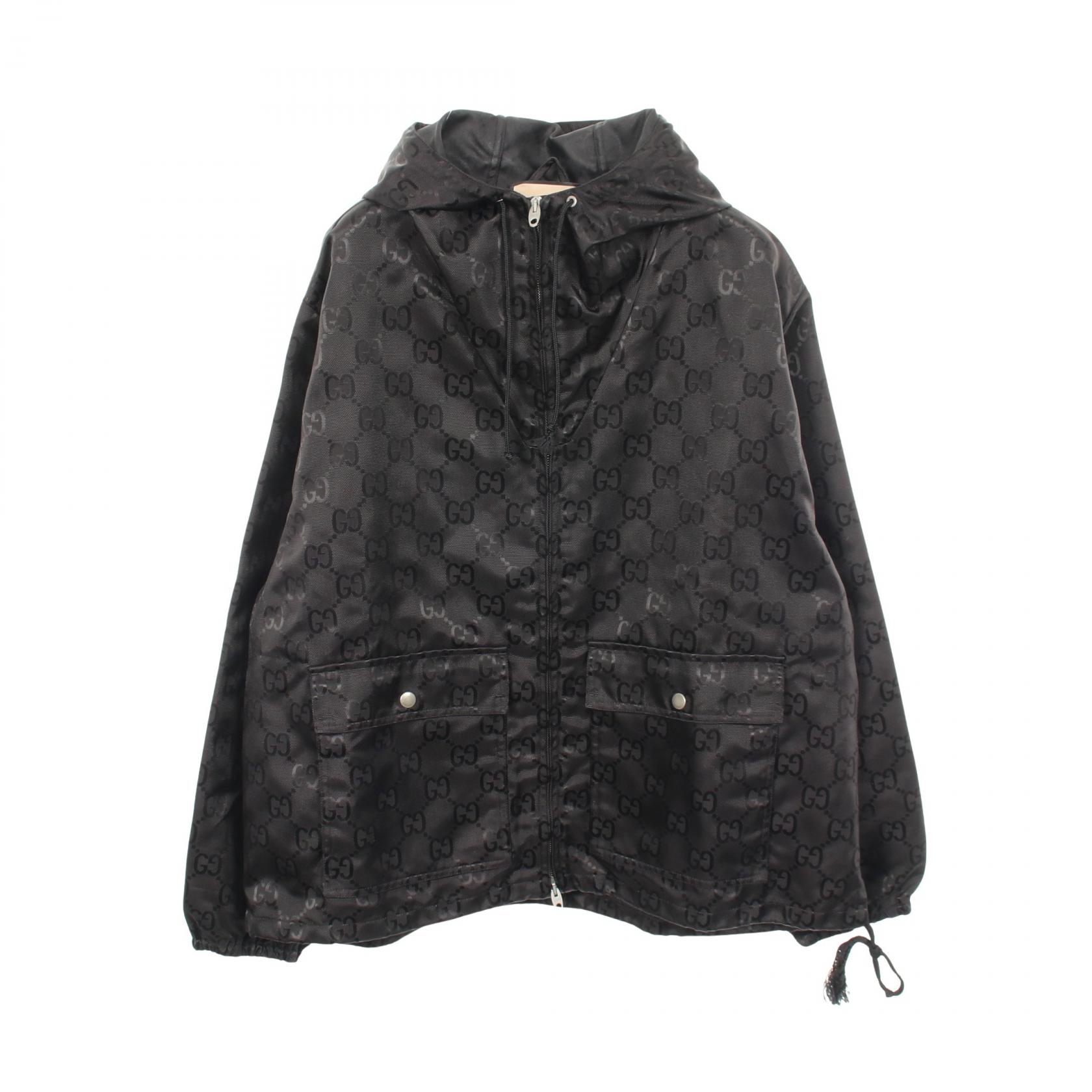 【10%OFFクーポン 7/21 10時~7/26 9:59】グッチ GUCCI オフザグリッド GG フーデッドジャケット フード付き ブルゾン 衣料品 アウター ナイロン ブラック系 631105 【中古】|RECLO(リクロ)店