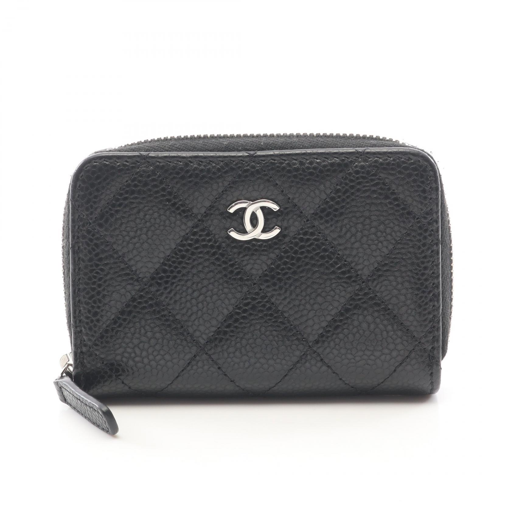 シャネル CHANEL クラシック ジップ コインパース マトラッセ コインケース 財布 キャビアスキン(グレインドカーフ) ブラック系 【中古】｜RECLO（リクロ）店