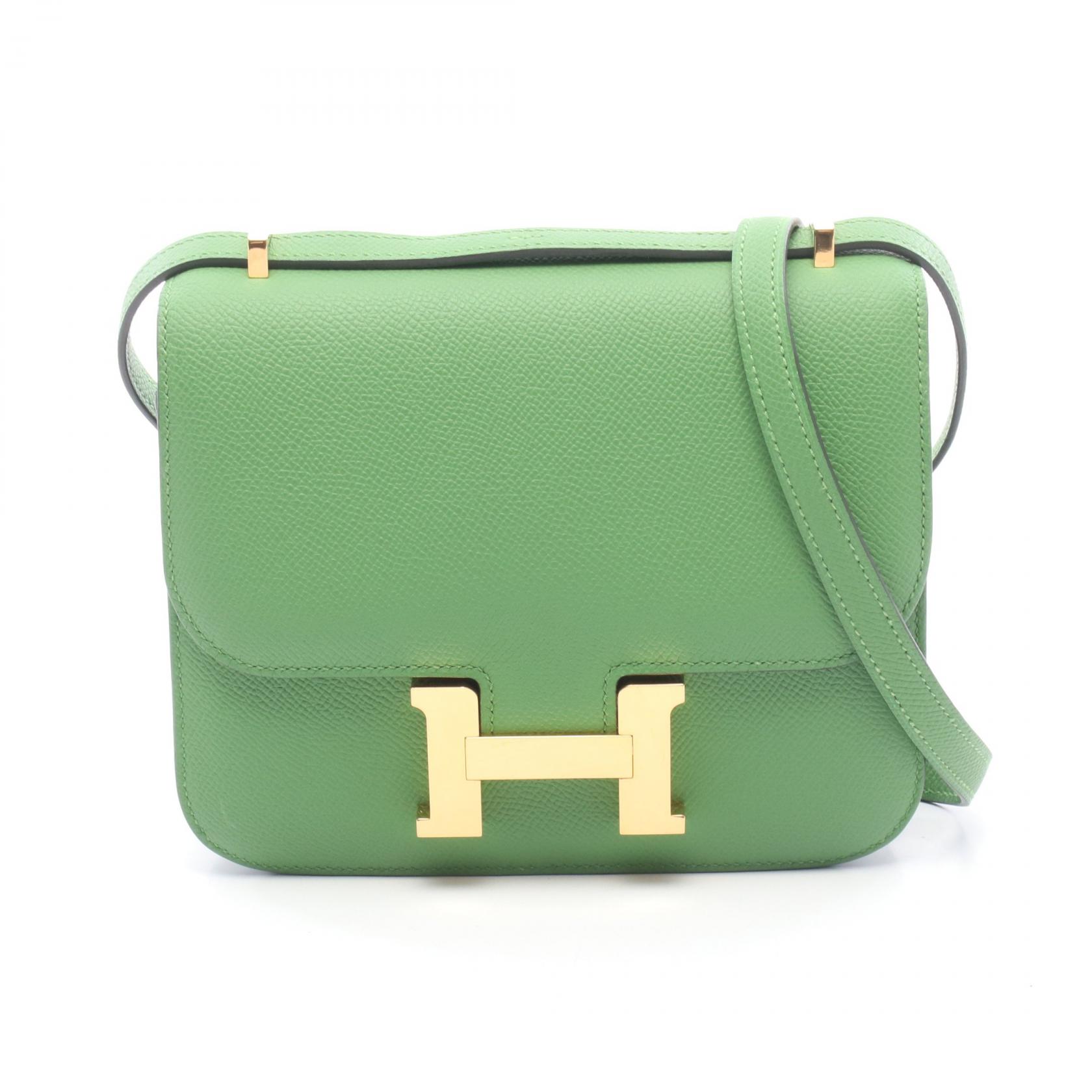 【10%OFFクーポン 7/21 10時~7/26 9:59】エルメス HERMES コンスタンス3 ミニ ショルダーバッグ バッグ レザー ヴォーエプソン ヴォーエプソン グリーン系 【中古】|RECLO(リクロ)店