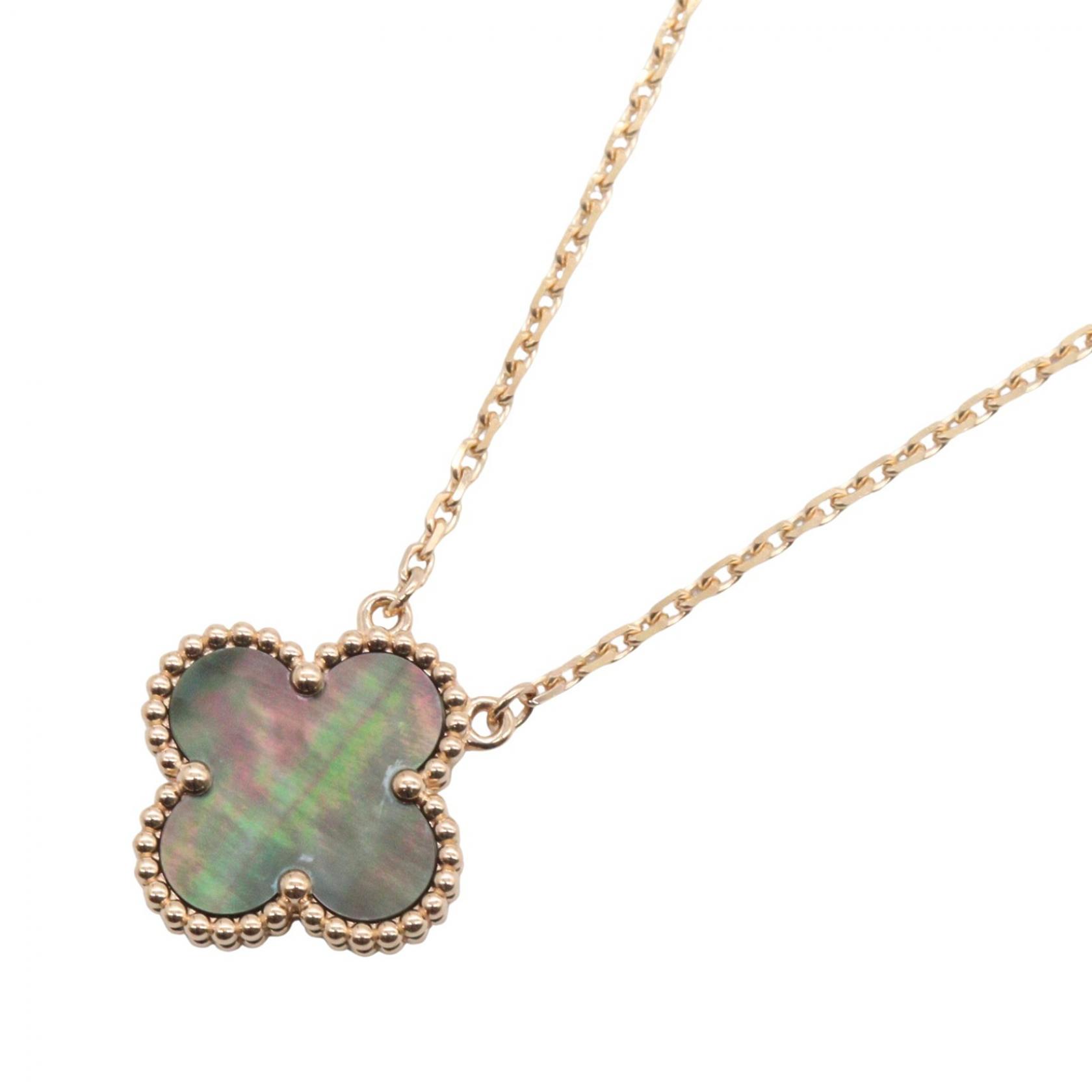 【10%OFFクーポン 7/21 10時~7/26 9:59】ヴァンクリーフ&アーペル Van Cleef & Arpels ヴィンテージアルハンブラ グレーマザーオブパール ネックレス ネックレス ジュエリー K18PG(ピンクゴールド) グレーマザーオブパール ゴールド系 / グレー系 VCARP4KK00 【中古】|RECLO(リクロ)店