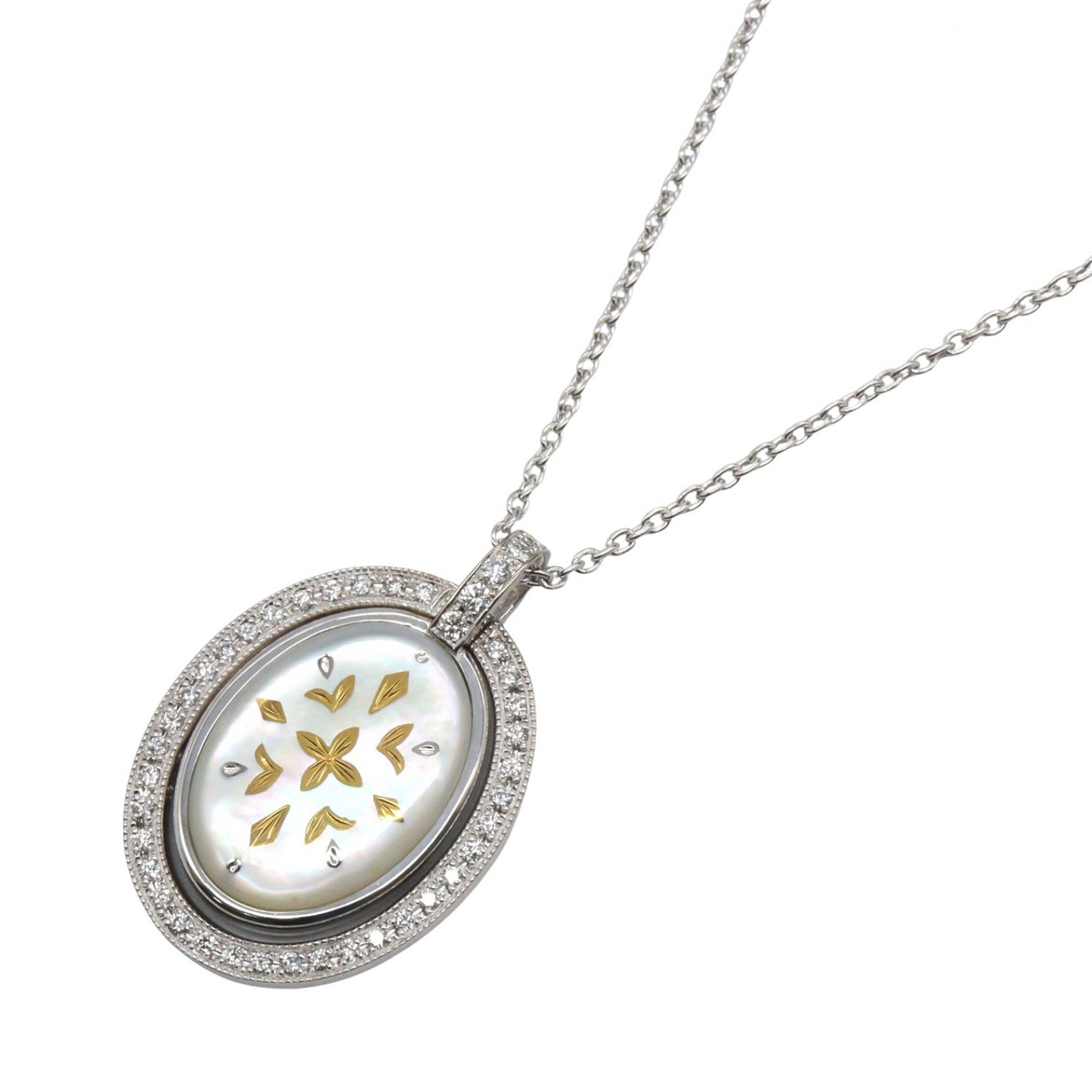 【10%OFFクーポン 7/21 10時~7/26 9:59】ミキモト MIKIMOTO ピクウェ リバーシブル マザーオブパール ネックレス ネックレス ジュエリー K18WG(ホワイトゴールド) ダイヤモンド マザーオブパール シルバー系 / ホワイト系 / クリア系 【中古】|RECLO(リクロ)店