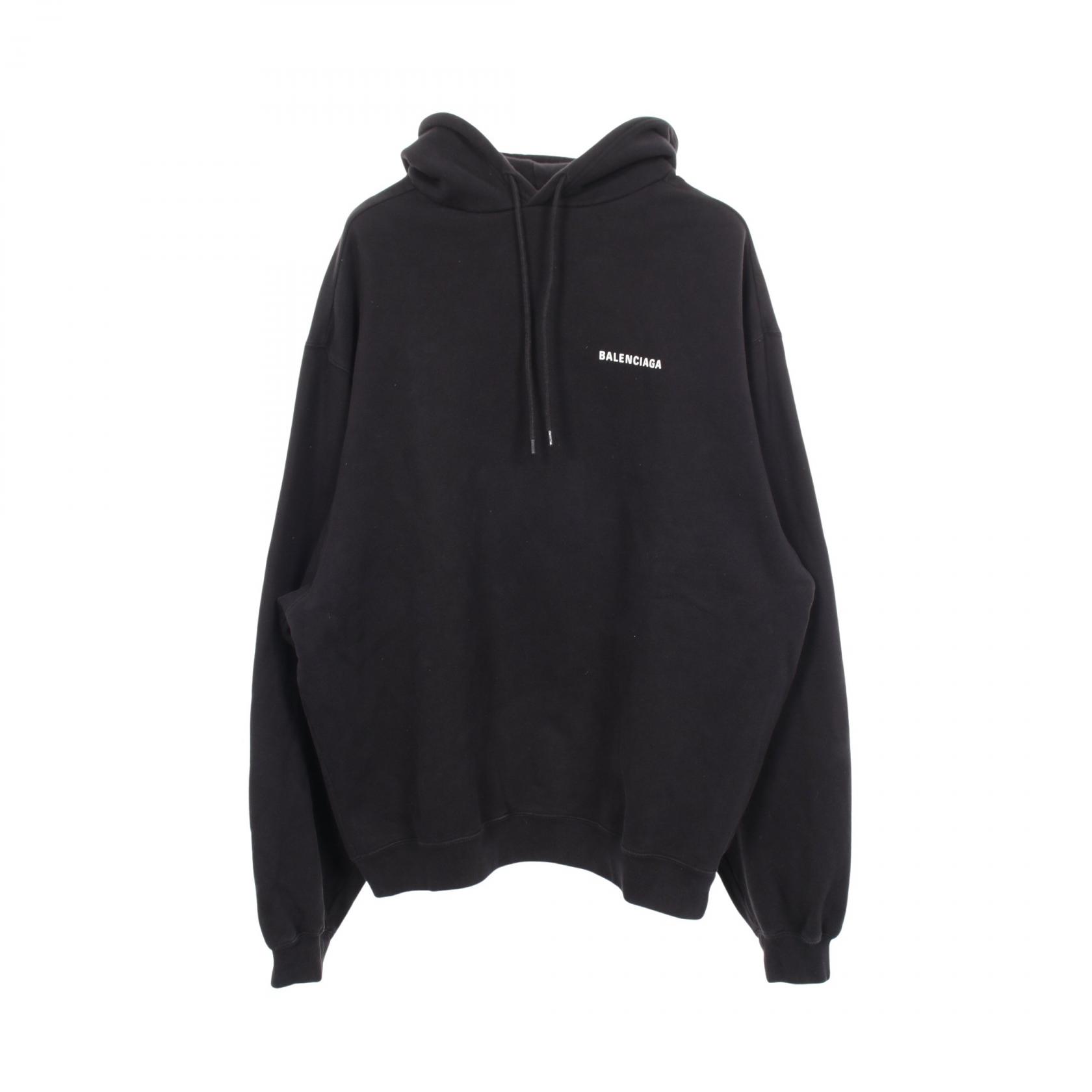 【10%OFFクーポン 7/21 10時～7/26 9:59】バレンシアガ BALENCIAGA DEFILE オーバーサイズ 裏起毛 パーカー 衣料品 トップス コットン ブラック系 641679 【中古】｜RECLO（リクロ）店