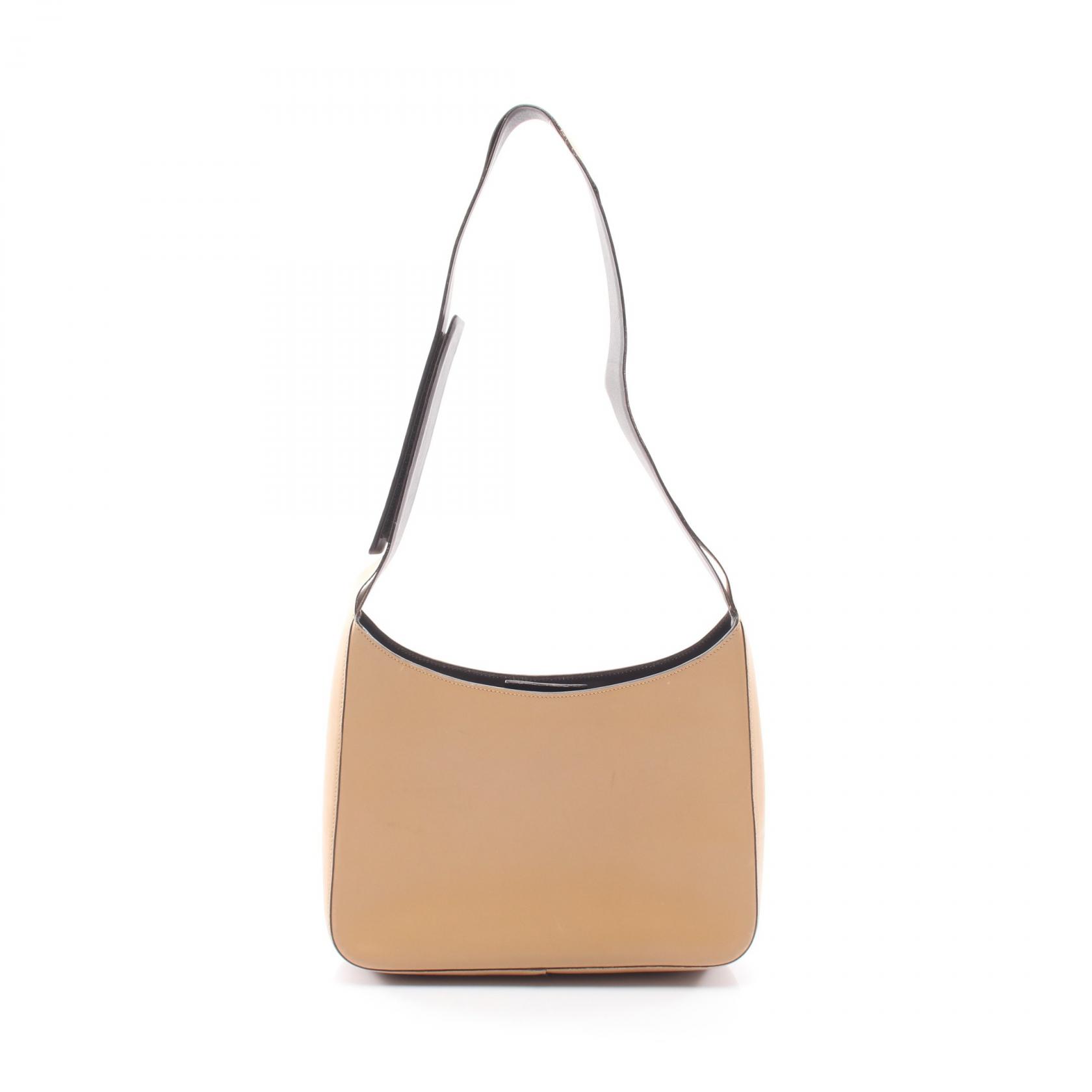【15%OFFクーポン 7/19 20時～7/26 9:59】プラダ PRADA ベルクロストラップ ショルダーバッグ バッグ レザー ベージュ系 【中古】｜RECLO（リクロ）店