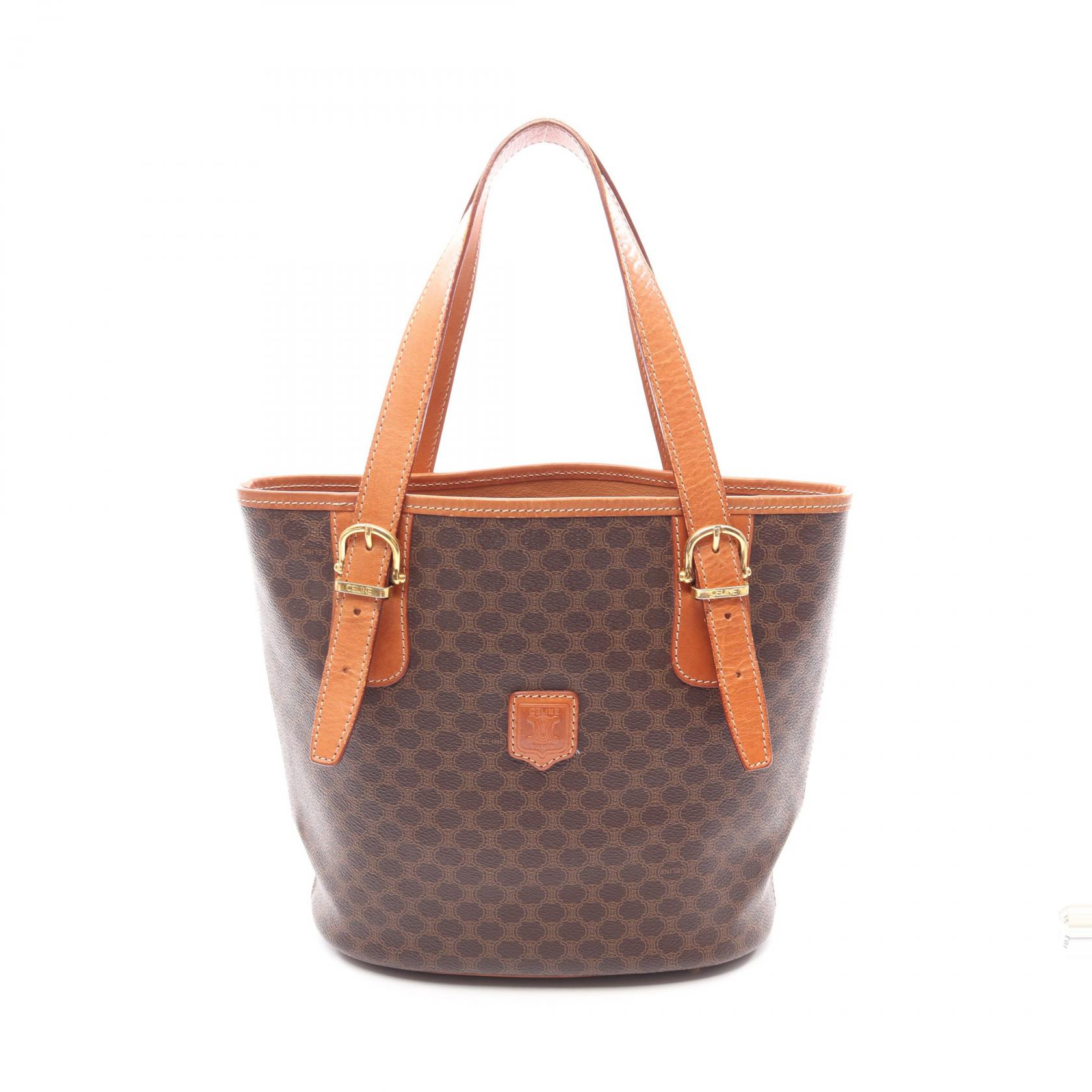 【20%OFFクーポン 7/19 20時～7/26 9:59】セリーヌ CELINE マカダム トートバッグ バッグ PVCコーティングキャンバス レザー ブラウン系 【中古】｜RECLO（リクロ）店
