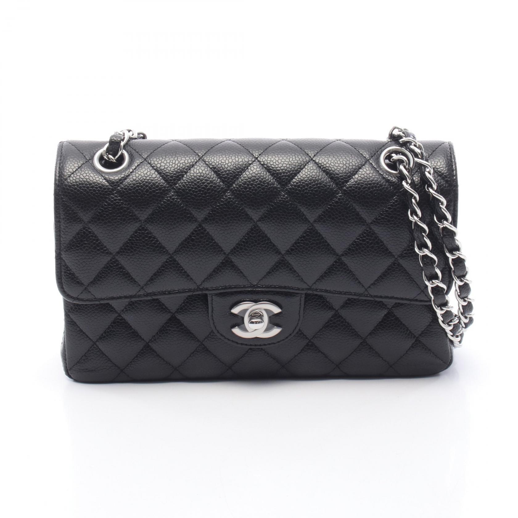 【15%OFFクーポン 7/19 20時~7/26 9:59】シャネル CHANEL マトラッセ Wフラップ ショルダーバッグ バッグ キャビアスキン(グレインドカーフ) ブラック系 A01113 【中古】|RECLO(リクロ)店