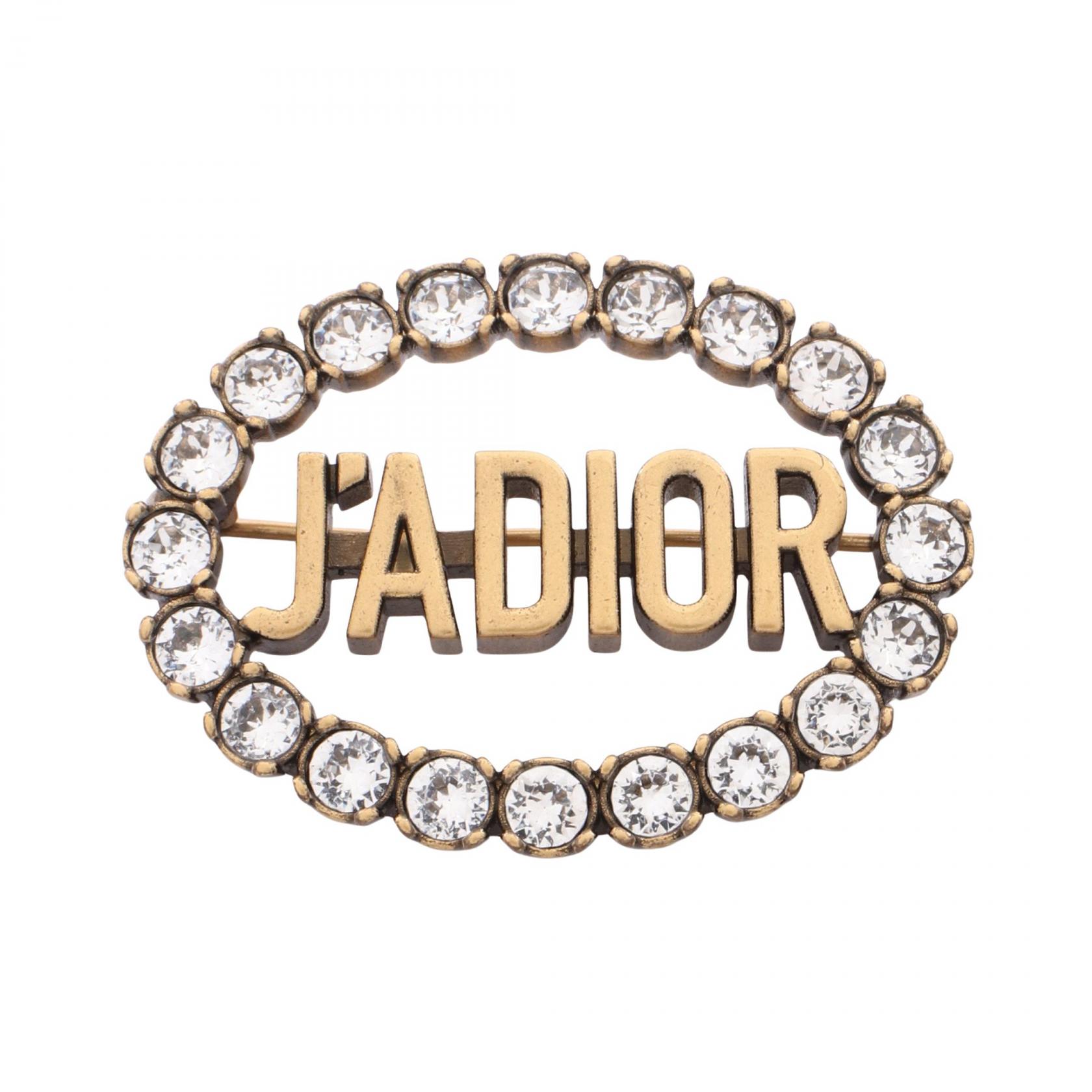 【10%OFFクーポン 7/18 0時~7/21 9:59】ディオール Dior J'ADIOR ブローチ アクセサリー GP(ゴールドメッキ) ラインストーン ゴールド系 / クリア系 【中古】|RECLO(リクロ)店