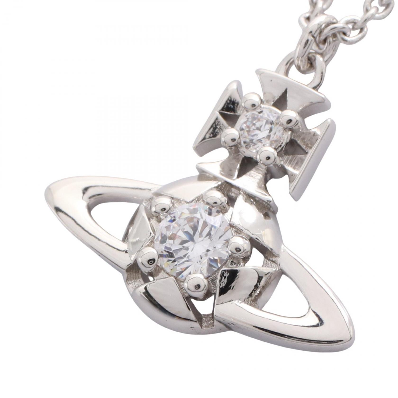 ヴィヴィアンウエストウッド Vivienne Westwood LEE ORB PENDANT ネックレス ジュエリー ステンレススチール ラインストーン シルバー系 / クリア系 630203GS02P102 【新品】|RECLO(リクロ)店