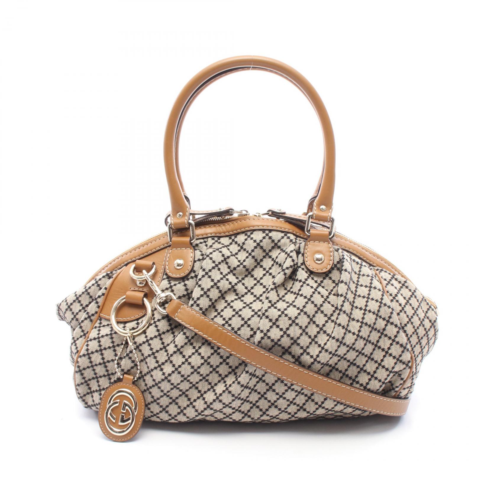 【15%OFFクーポン 7/19 20時~7/26 9:59】グッチ GUCCI スーキー 2WAY ハンドバッグ バッグ キャンバス レザー ベージュ系 / ネイビー系 / ブラウン系 223974 【中古】|RECLO(リクロ)店