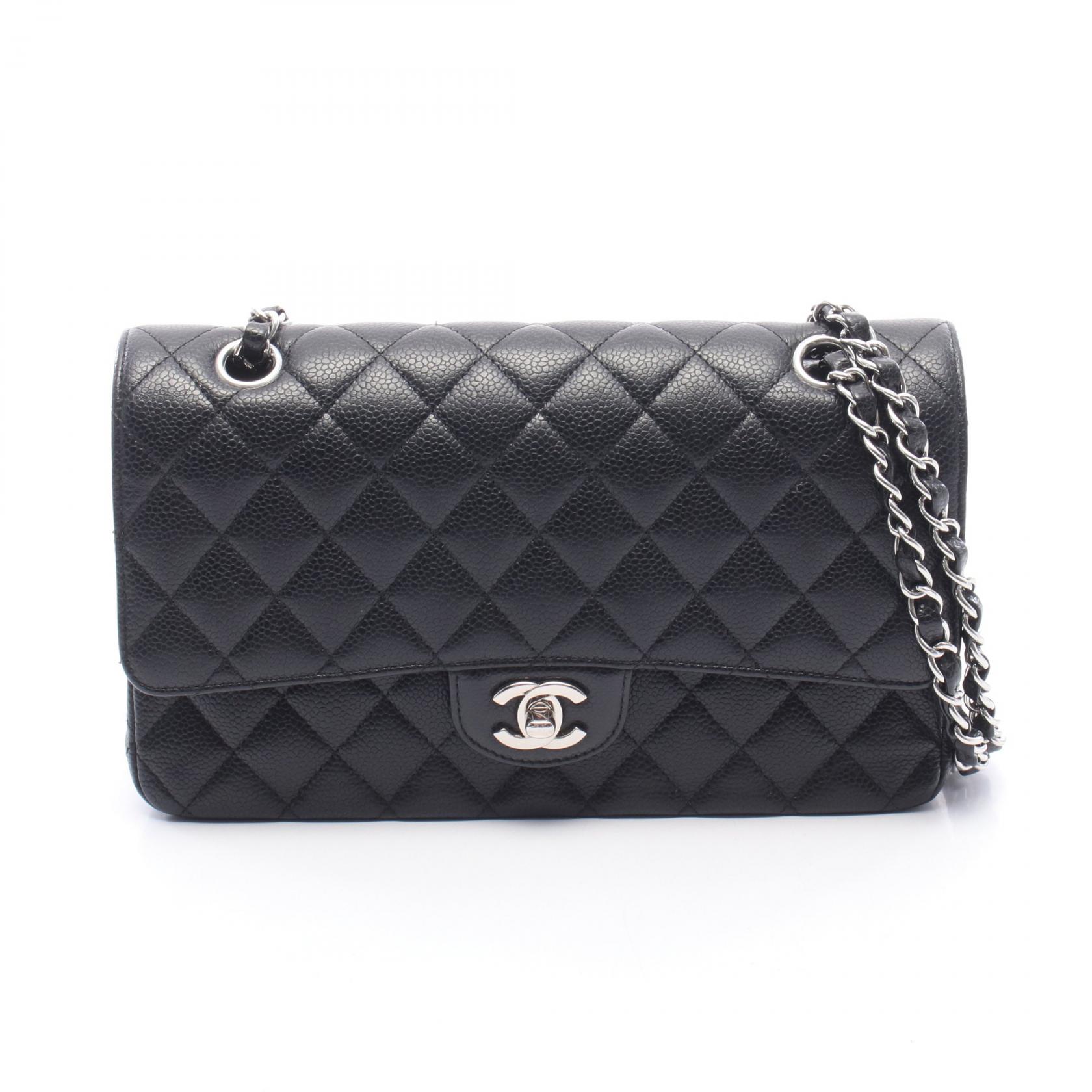 【10%OFFクーポン 7/21 10時~7/26 9:59】シャネル CHANEL マトラッセ Wフラップ ショルダーバッグ バッグ キャビアスキン(グレインドカーフ) ブラック系 【中古】|RECLO(リクロ)店