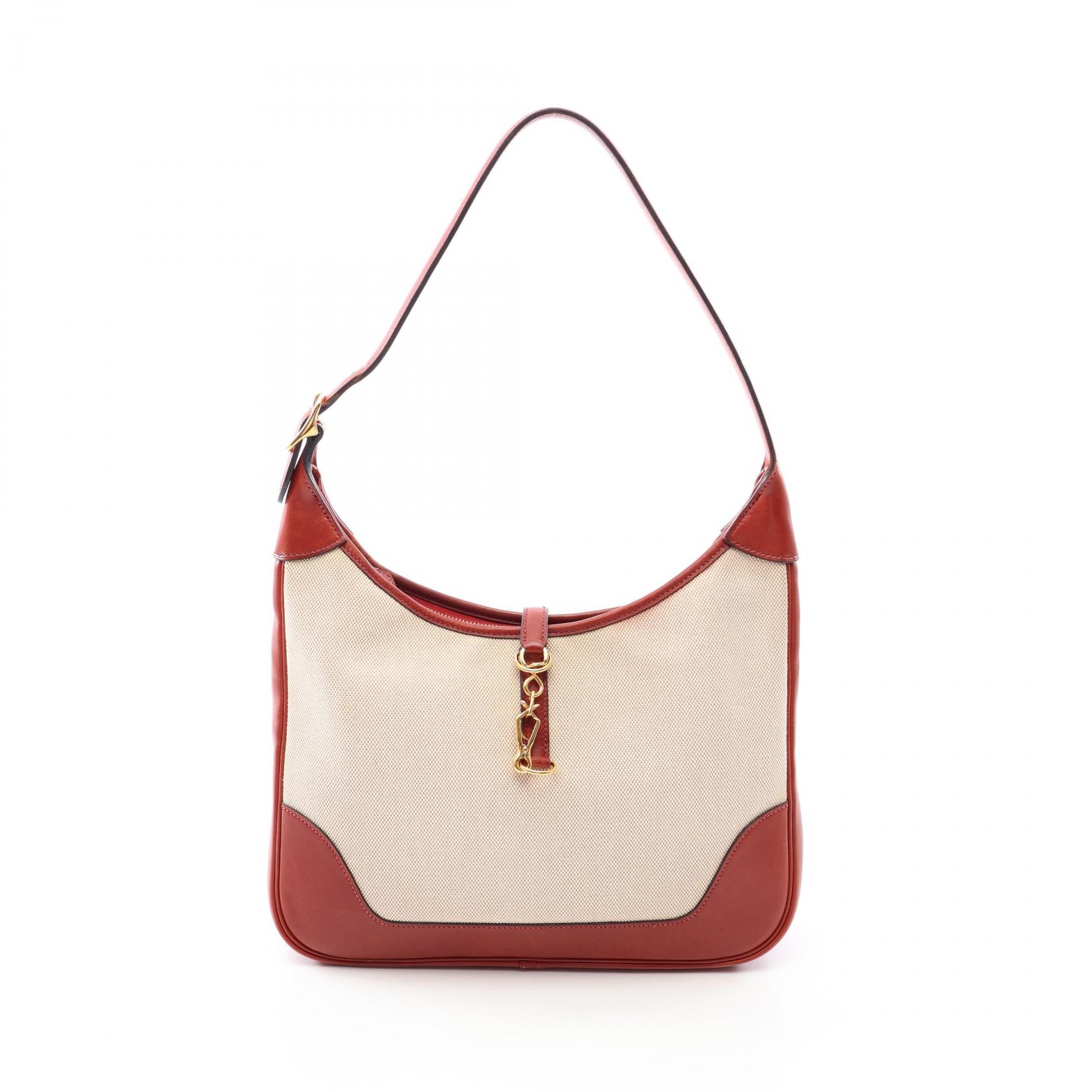 【15%OFFクーポン 7/19 20時~7/26 9:59】エルメス HERMES トリム31 ショルダーバッグ バッグ レザー トワルアッシュ トワルアッシュ アイボリー系 / ボルドー系 【中古】|RECLO(リクロ)店