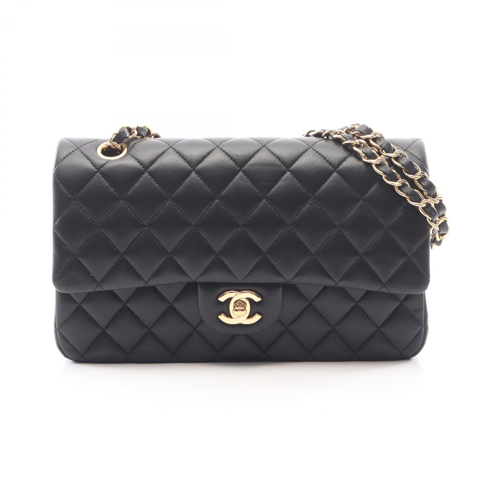【15%OFFクーポン 7/19 20時～7/26 9:59】シャネル CHANEL マトラッセ Wフラップ ショルダーバッグ バッグ ラムスキン（羊革） ブラック系 A01112 【中古】｜RECLO（リクロ）店