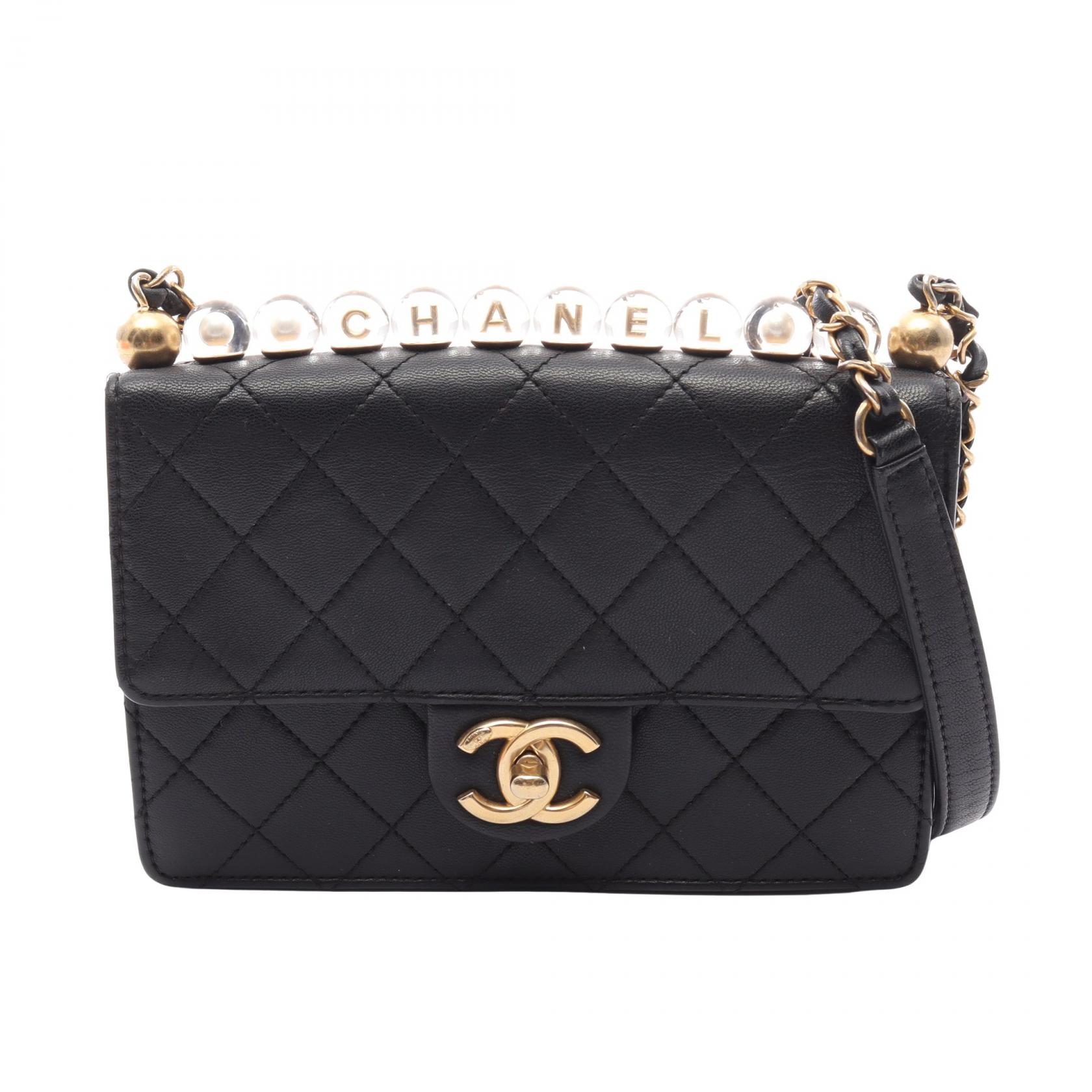 シャネル CHANEL マトラッセ ショルダーバッグ バッグ ラムスキン（羊革） ブラック系 【中古】｜RECLO（リクロ）店