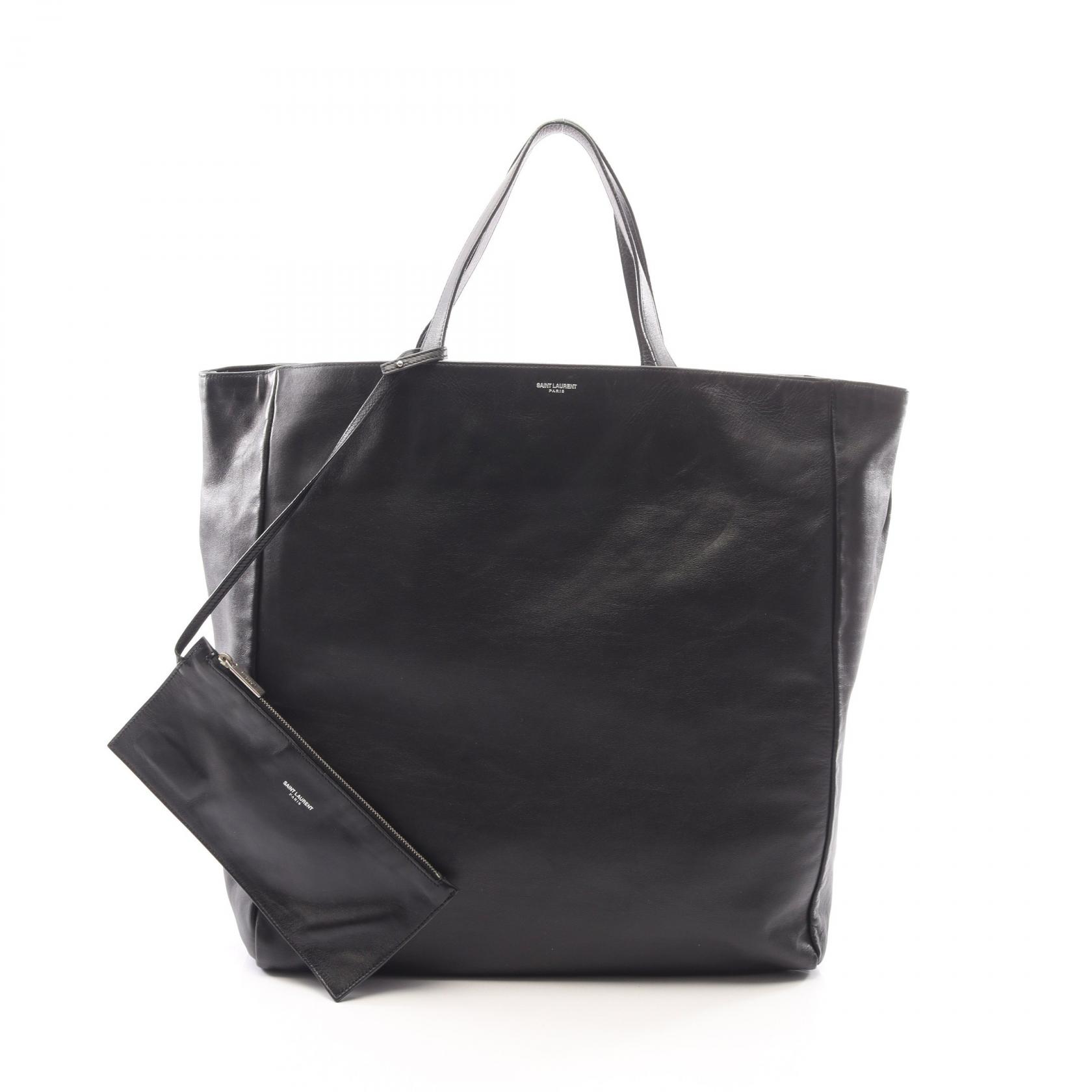 サンローランパリ SAINT LAURENT PARIS ロゴ トートバッグ バッグ レザー ブラック系 【中古】｜RECLO（リクロ）店
