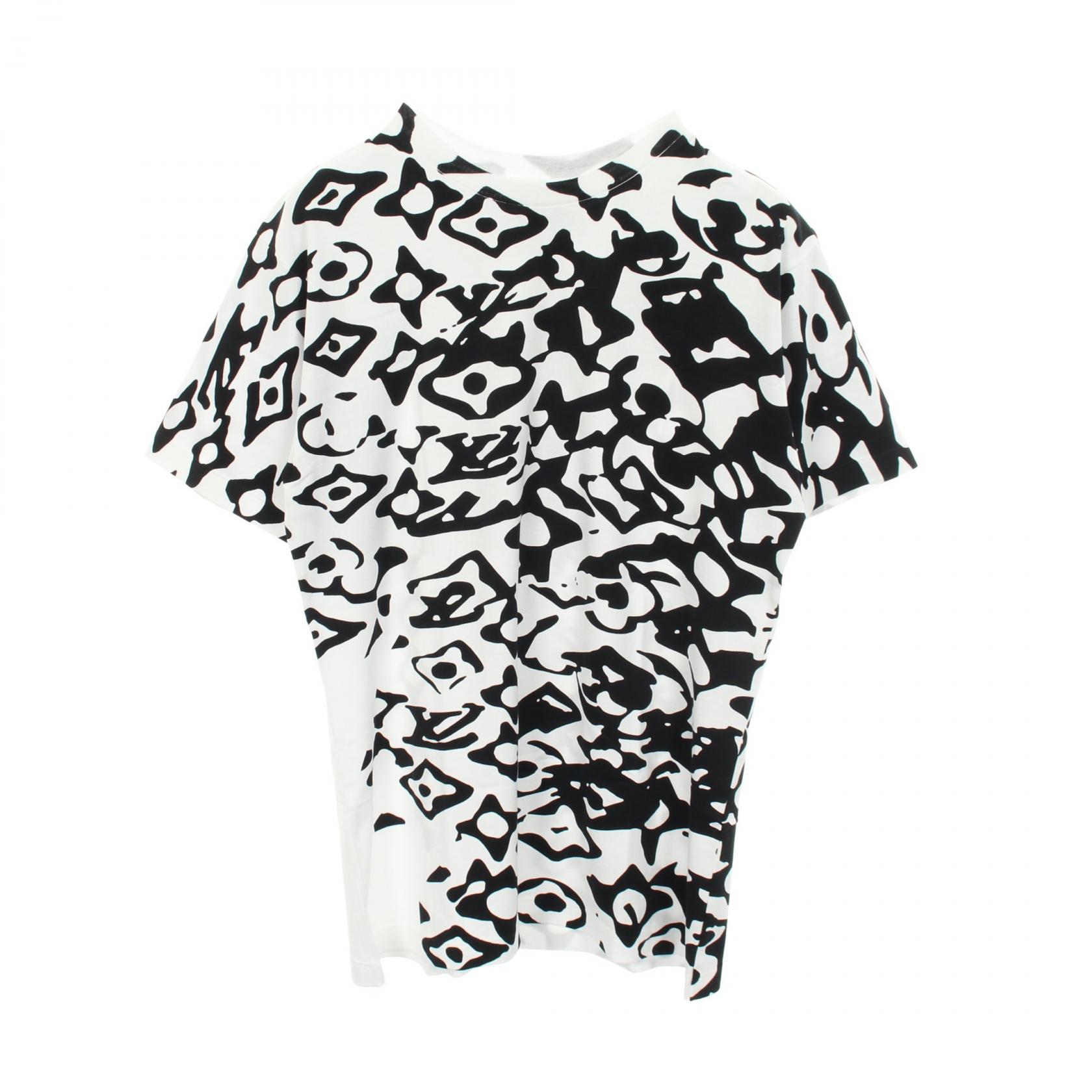 【10%OFFクーポン 7/21 10時~7/26 9:59】ルイ・ヴィトン LOUIS VUITTON LOUIS VUITTON × URS FISCHER 半袖Tシャツ 衣料品 トップス コットン ホワイト系 / ブラック系 RW211W ZIV FKTS04 【中古】|RECLO(リクロ)店