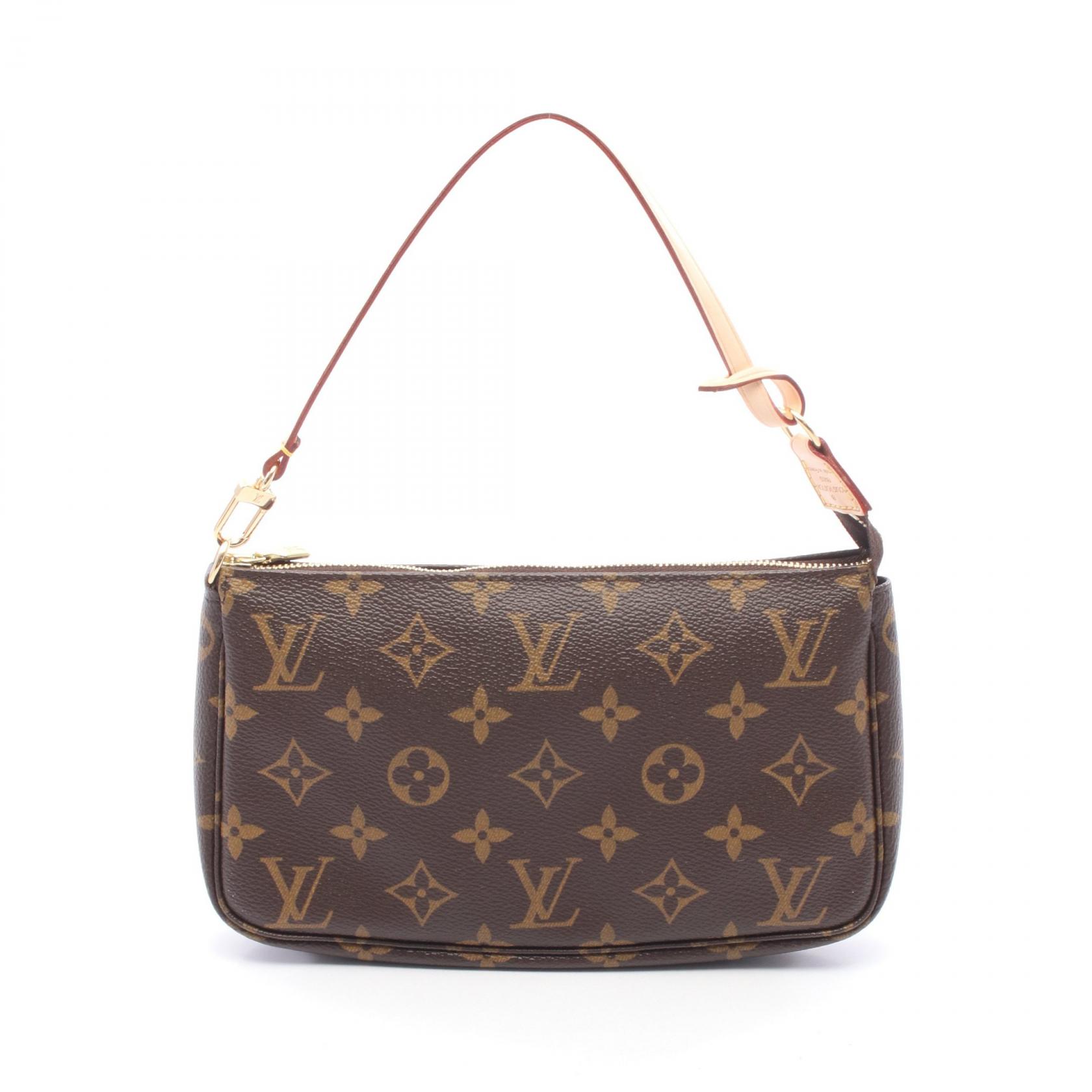 【15%OFFクーポン 7/19 20時~7/26 9:59】ルイ・ヴィトン LOUIS VUITTON ポシェットアクセソワール モノグラム ハンドバッグ バッグ PVCコーティングキャンバス レザー モノグラム ブラウン系 M51980 【中古】|RECLO(リクロ)店