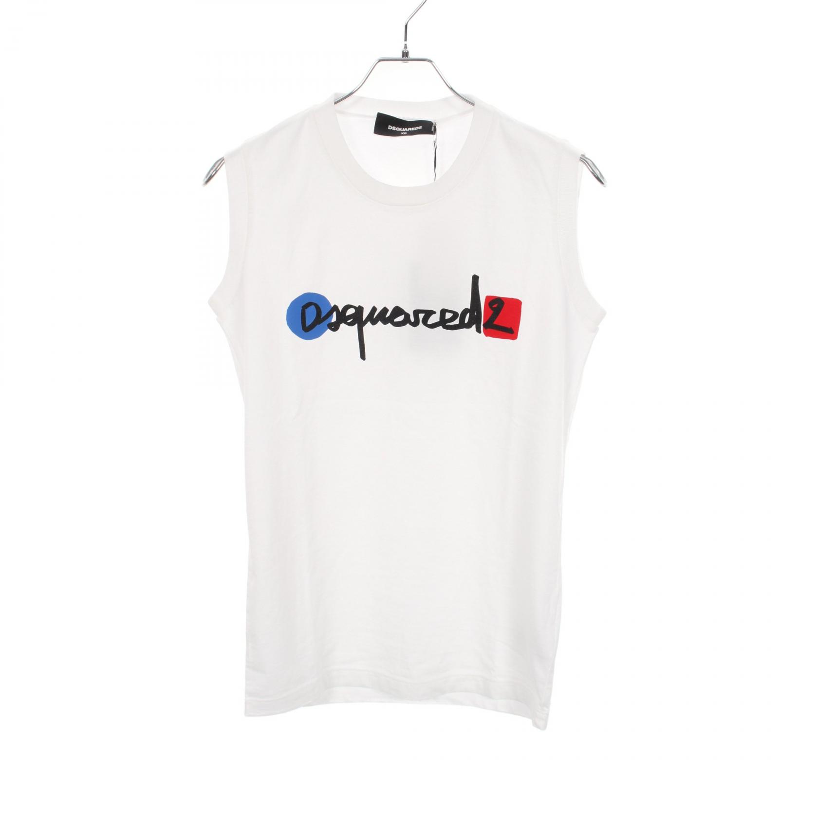 ディースクエアード DSQUARED2 ロゴプリント タンクトップ 衣料品 トップス コットン ホワイト系 【中古】｜RECLO（リクロ）店