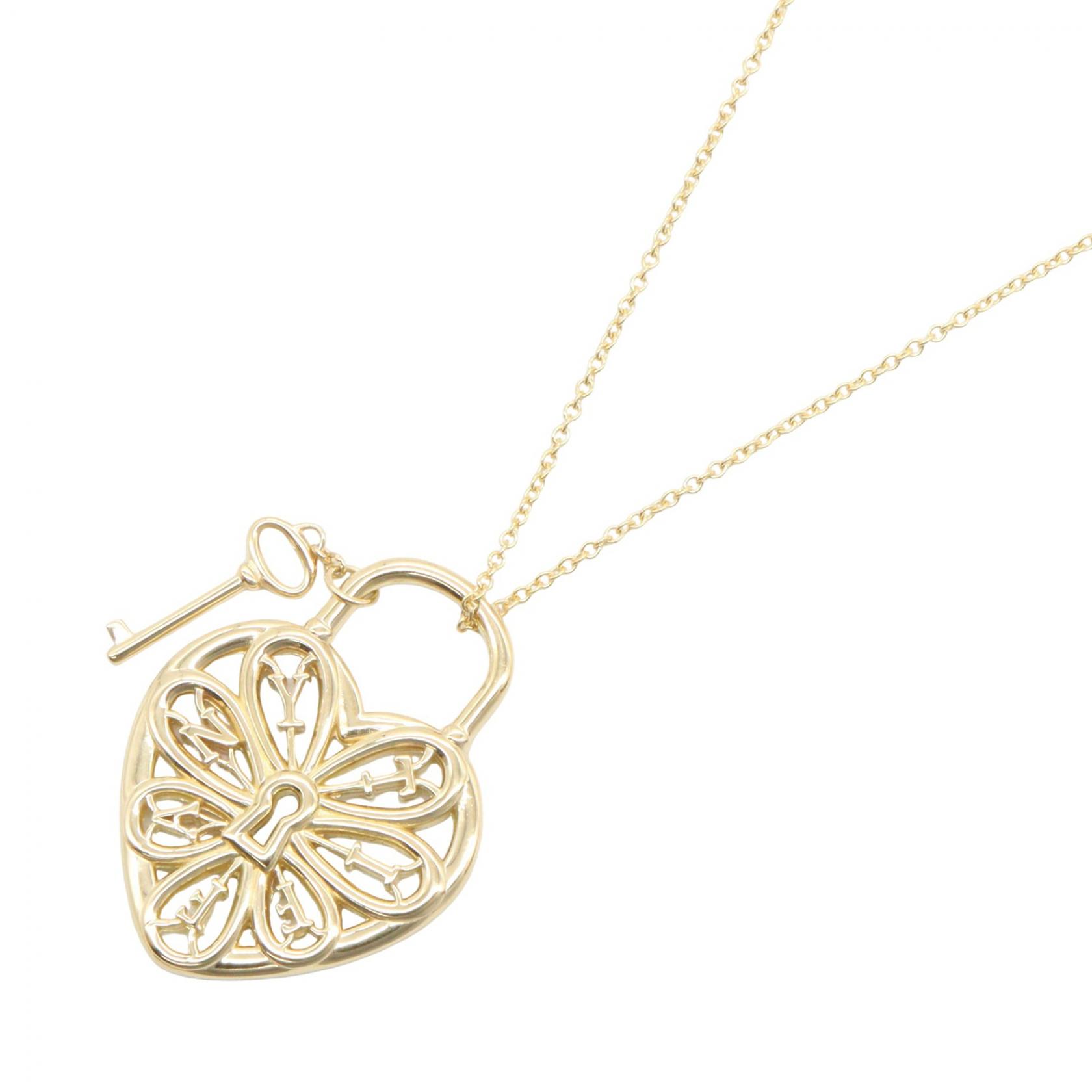 【10%OFFクーポン 7/21 10時～7/26 9:59】ティファニー TIFFANY＆CO フィリグリーハート ネックレス ネックレス ジュエリー K18（イエローゴールド） ゴールド系 【中古】｜RECLO（リクロ）店