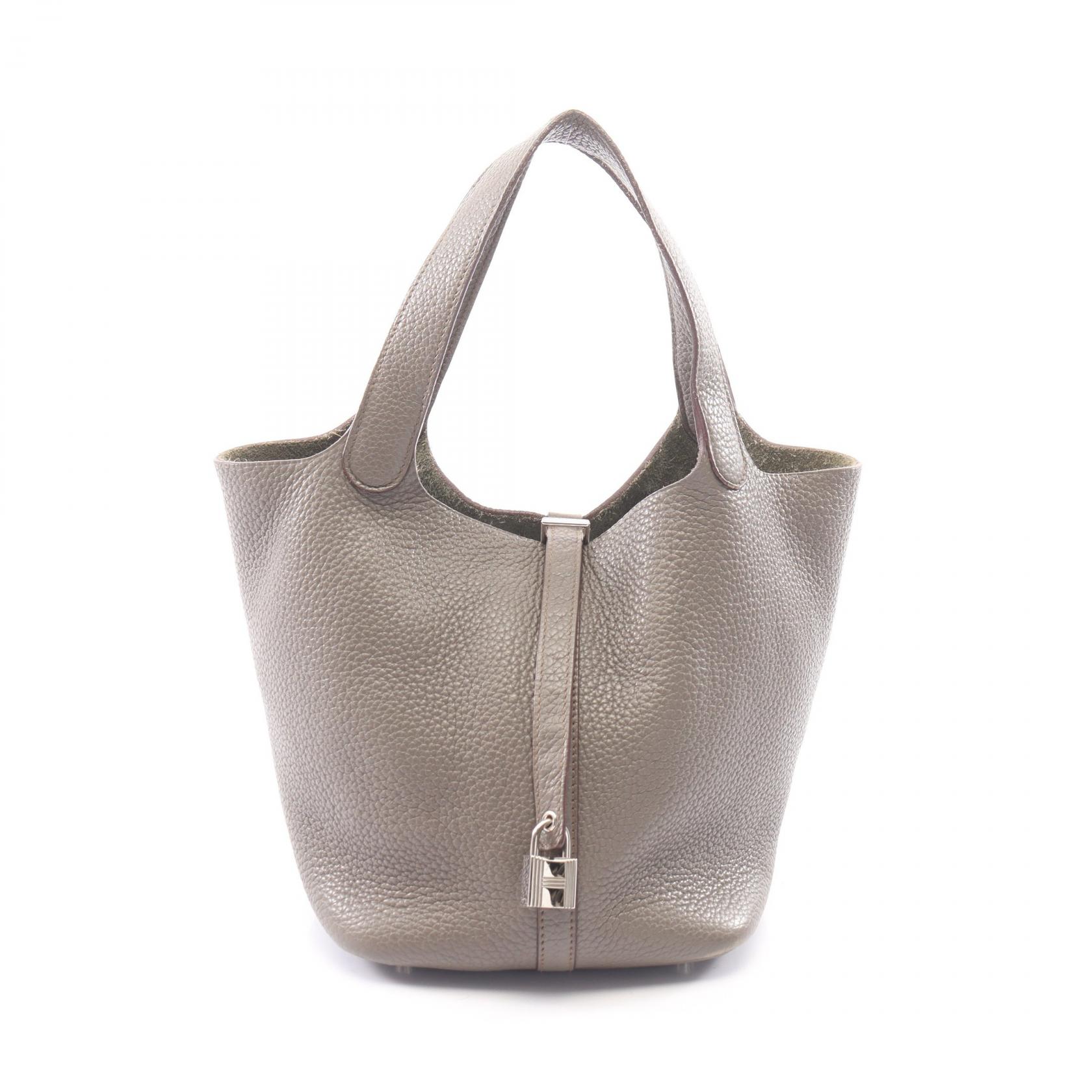 【15%OFFクーポン 7/19 20時～7/26 9:59】エルメス HERMES ピコタンロックMM ハンドバッグ バッグ レザー トリヨンクレマンス トリヨンクレマンス ベージュ系 【中古】｜RECLO（リクロ）店