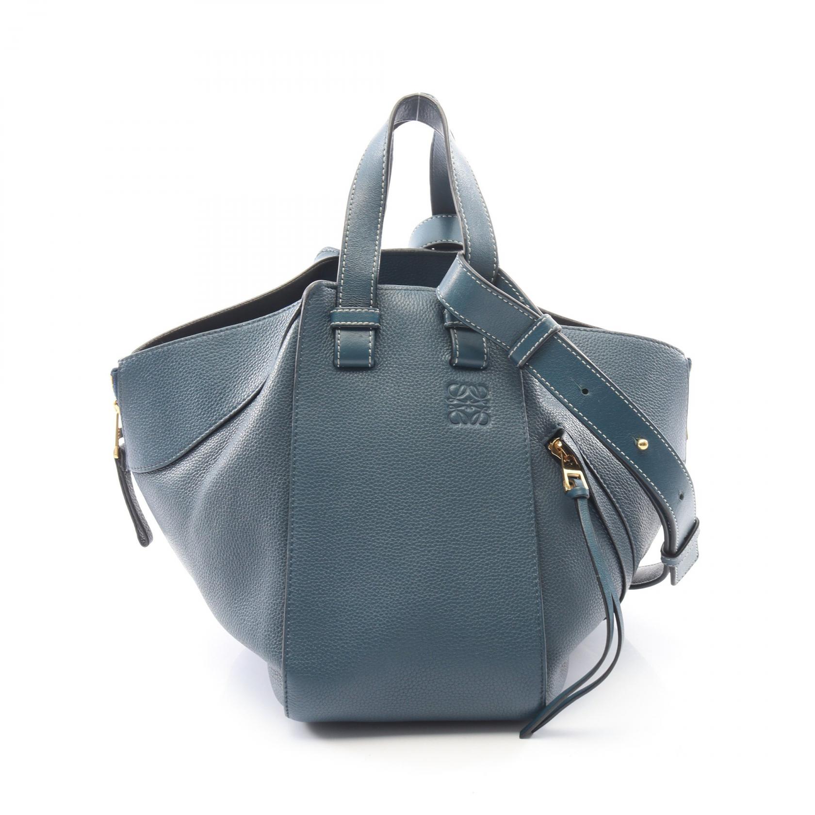 【15%OFFクーポン 7/19 20時~7/26 9:59】ロエベ LOEWE HAMMOCK SMALL ハンモック スモール 2WAY ハンドバッグ バッグ レザー ブルー系 【中古】|RECLO(リクロ)店