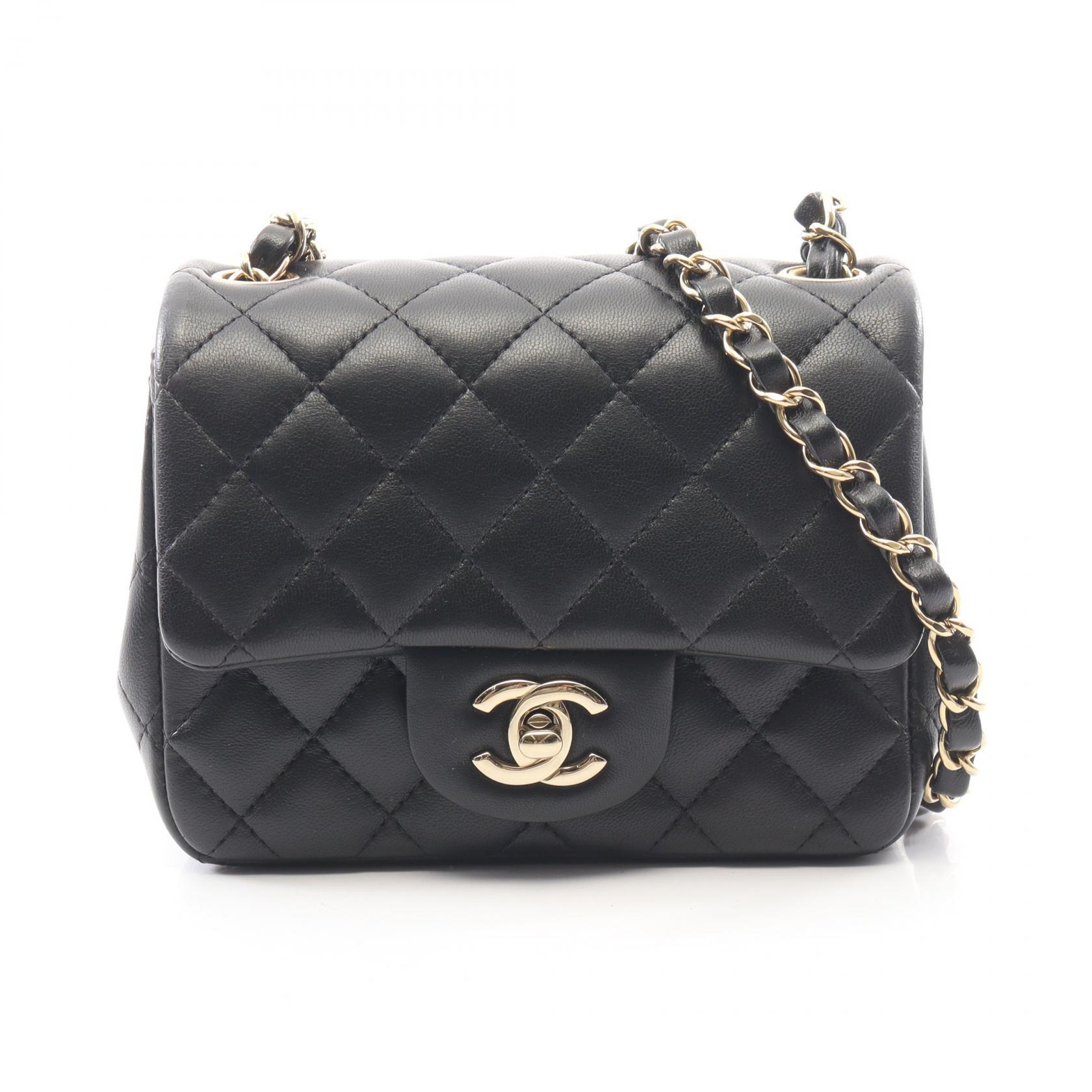 【15%OFFクーポン 7/19 20時~7/26 9:59】シャネル CHANEL ミニマトラッセ ショルダーバッグ バッグ ラムスキン(羊革) ブラック系 【中古】|RECLO(リクロ)店