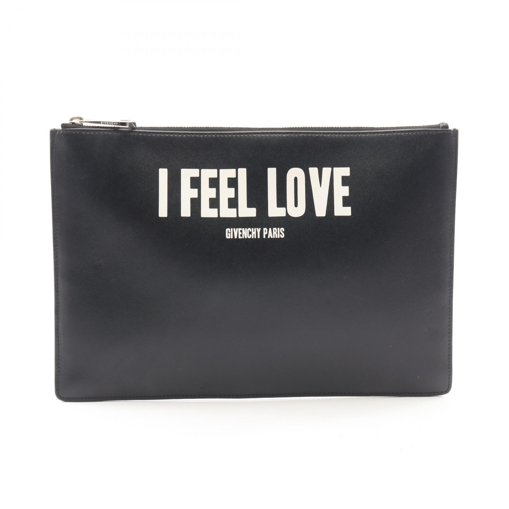 ジバンシィ GIVENCHY I FEEL LOVE セカンドバッグ クラッチバッグ バッグ レザー ブラック系 【中古】｜RECLO（リクロ）店