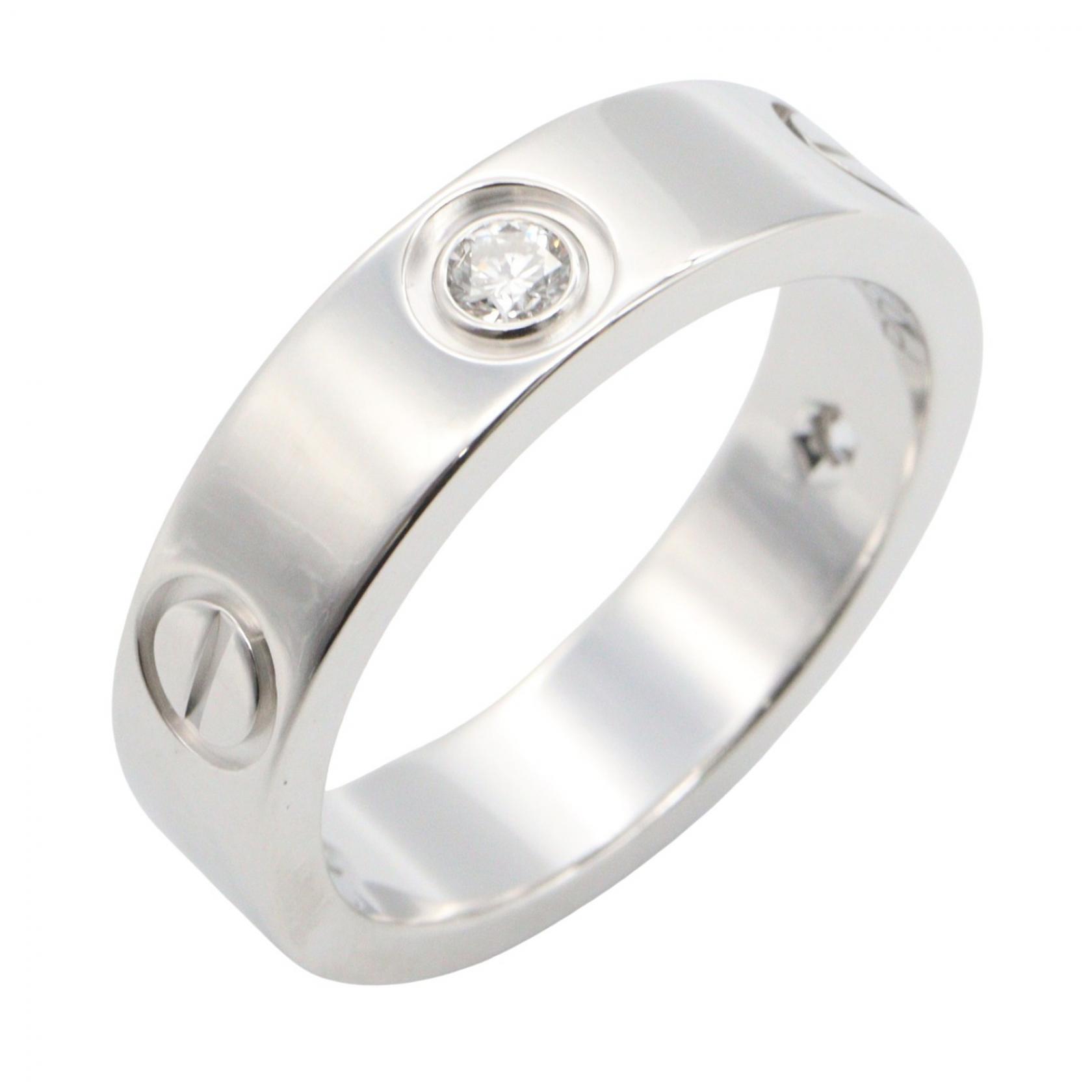 【10%OFFクーポン 7/21 10時~7/26 9:59】カルティエ CARTIER ラブリング 3PD リング・指輪 ジュエリー K18WG(ホワイトゴールド) ダイヤモンド シルバー系 / クリア系 【中古】|RECLO(リクロ)店