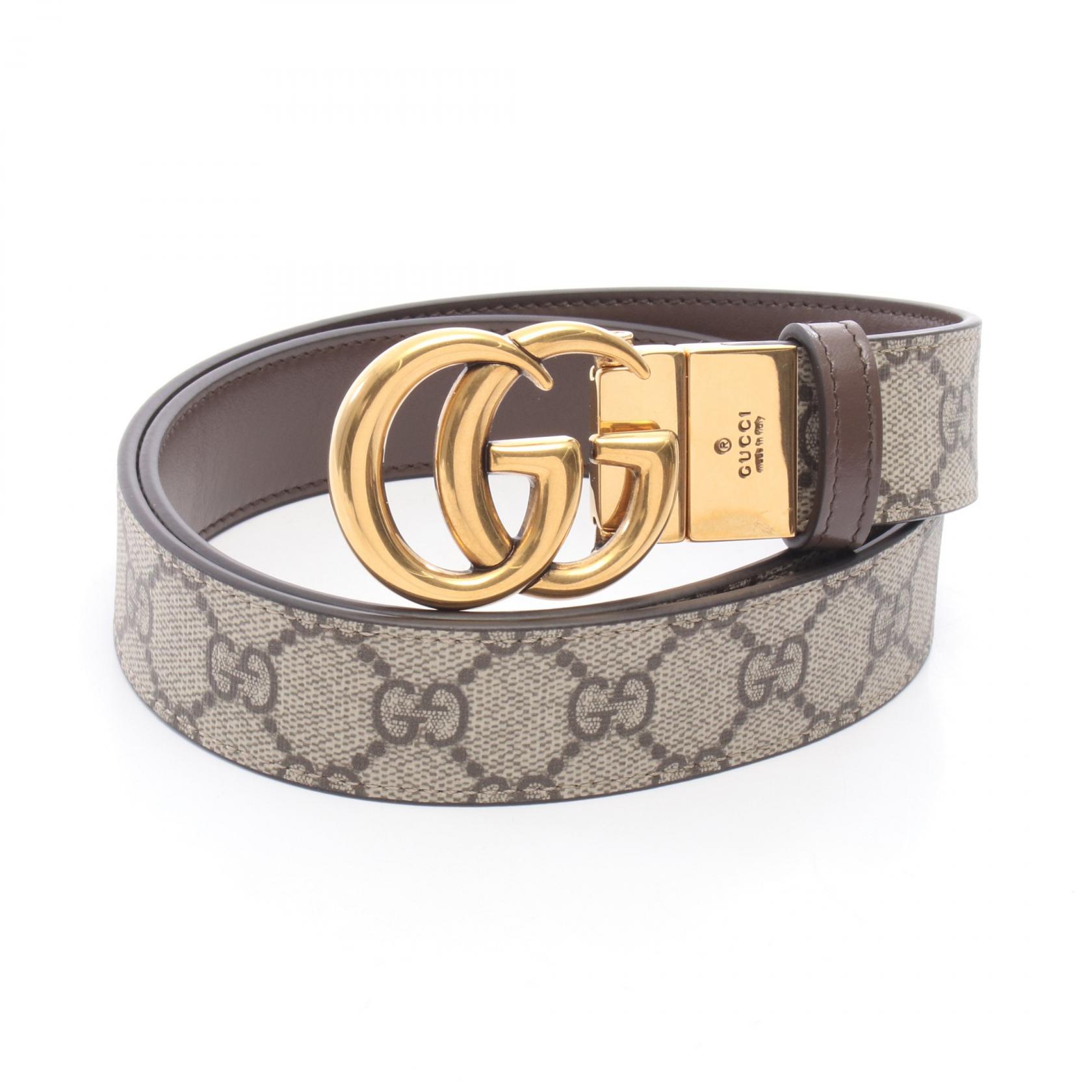 グッチ GUCCI GGマーモント GGスプリーム ベルト 衣料品 レザー PVC ベージュ系 / ブラウン系 65941792TIC835880 【新品】｜RECLO（リクロ）店
