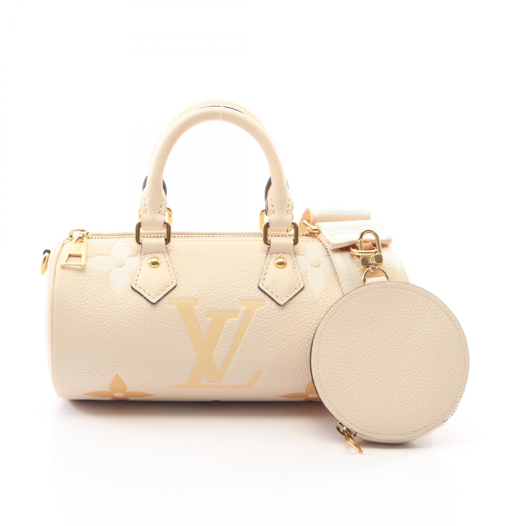 【15%OFFクーポン 7/19 20時～7/26 9:59】ルイ・ヴィトン LOUIS VUITTON パピヨンBB 2WAY ハンドバッグ バッグ レザー モノグラム・アンプラント アイボリー系 / ベージュ系 M45708 【中古】｜RECLO（リクロ）店