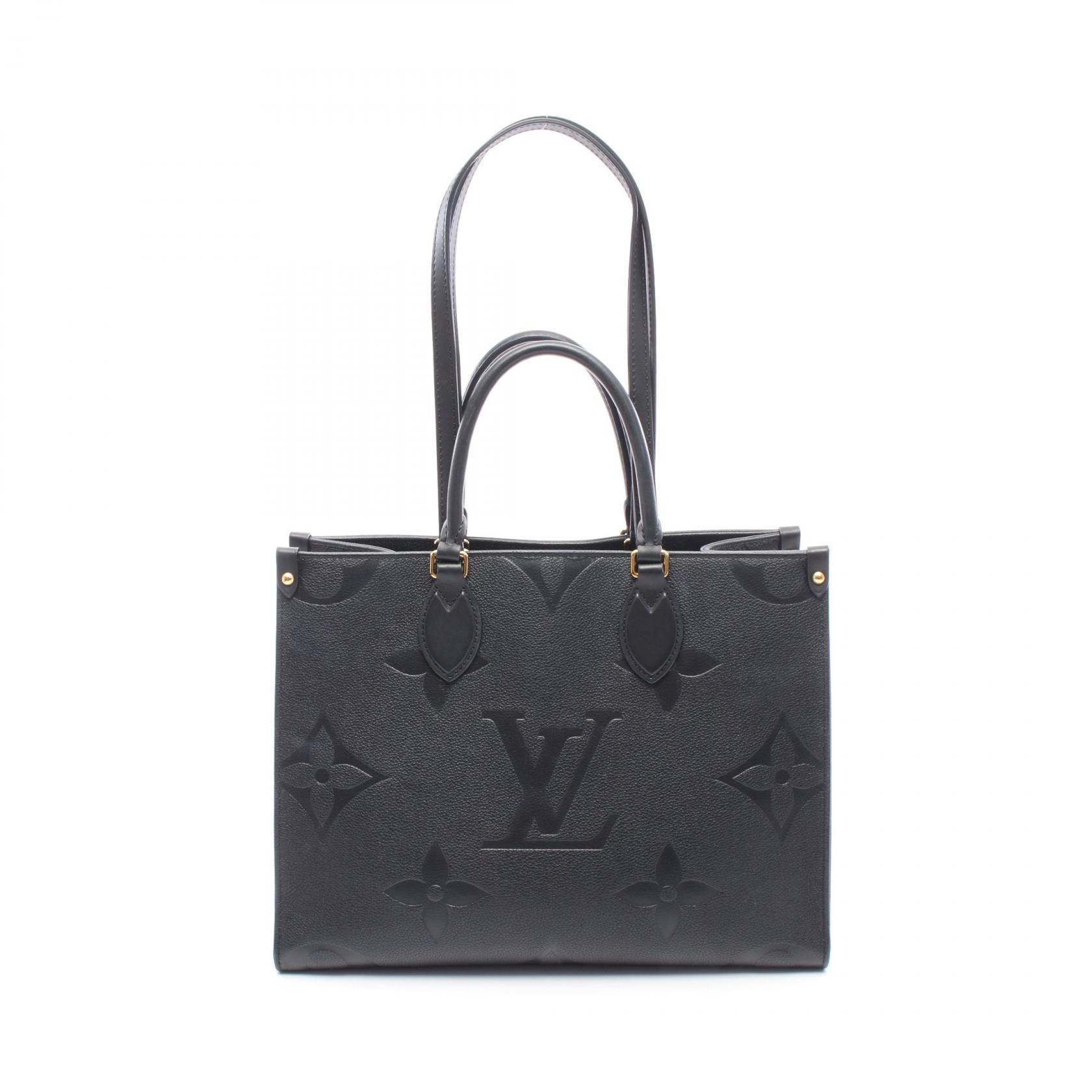 【10%OFFクーポン 7/21 10時～7/26 9:59】ルイ・ヴィトン LOUIS VUITTON オンザゴーMM トートバッグ バッグ レザー モノグラム・アンプラント ブラック系 M45595 【中古】｜RECLO（リクロ）店 165,000円