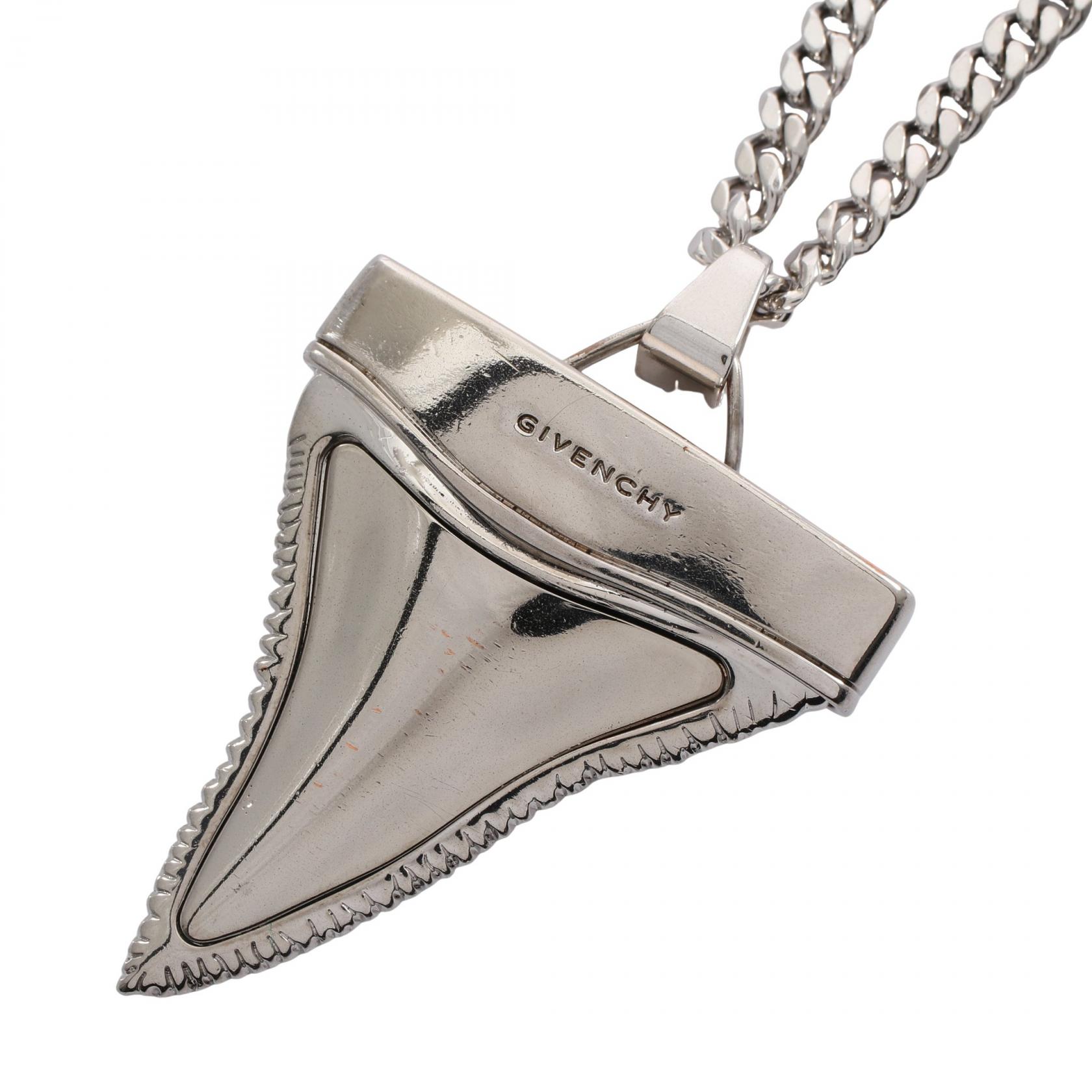 【10%OFFクーポン 7/21 10時～7/26 9:59】ジバンシィ GIVENCHY シャークトゥース ネックレス ジュエリー ステンレススチール シルバー系 【中古】｜RECLO（リクロ）店
