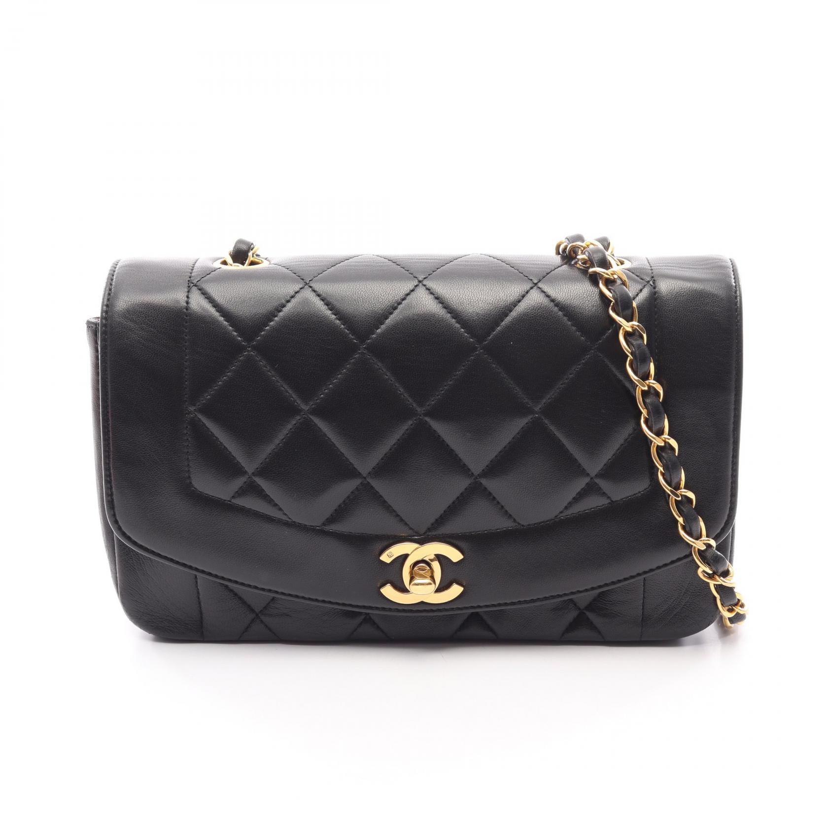 【10%OFFクーポン 7/21 10時~7/26 9:59】シャネル CHANEL マトラッセ ダイアナフラップ ショルダーバッグ バッグ ラムスキン(羊革) ブラック系 A01164 【中古】|RECLO(リクロ)店