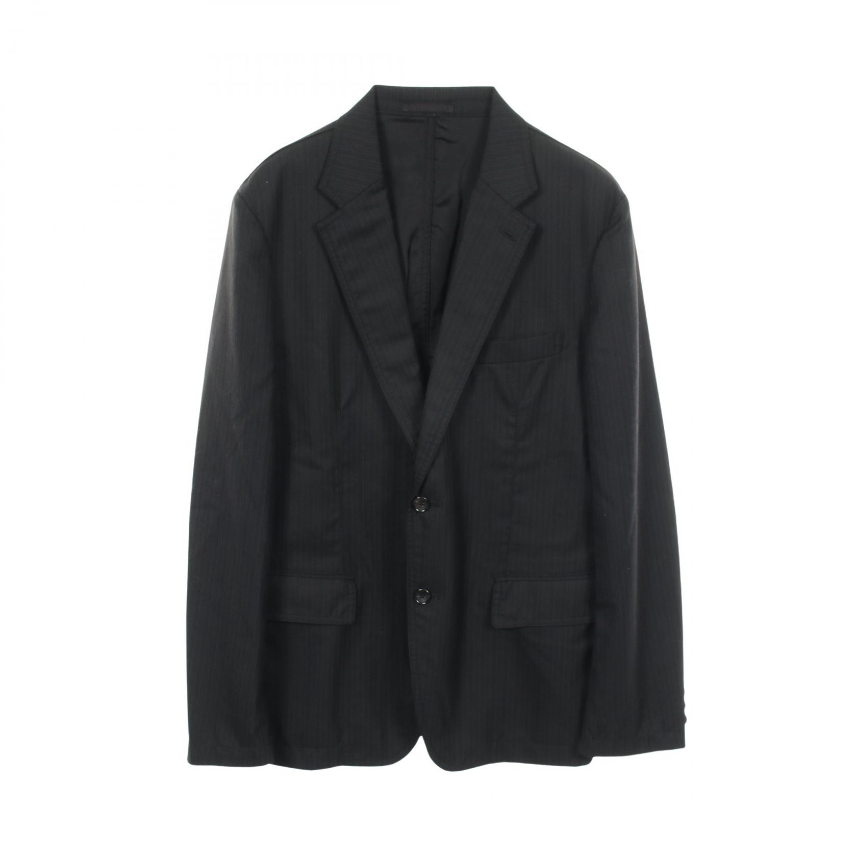 【10%OFFクーポン 7/21 10時~7/26 9:59】コムデギャルソンオム COMME des GARCONS HOMME ストライプ テーラードジャケット 衣料品 アウター ウール ブラック系 【中古】|RECLO(リクロ)店
