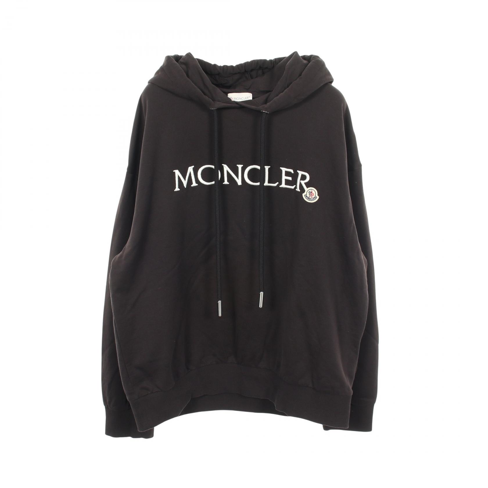 【10%OFFクーポン 7/18 0時~7/21 9:59】モンクレール MONCLER ロゴ刺繍 パーカー 衣料品 トップス コットン ブラック系 【中古】|RECLO(リクロ)店