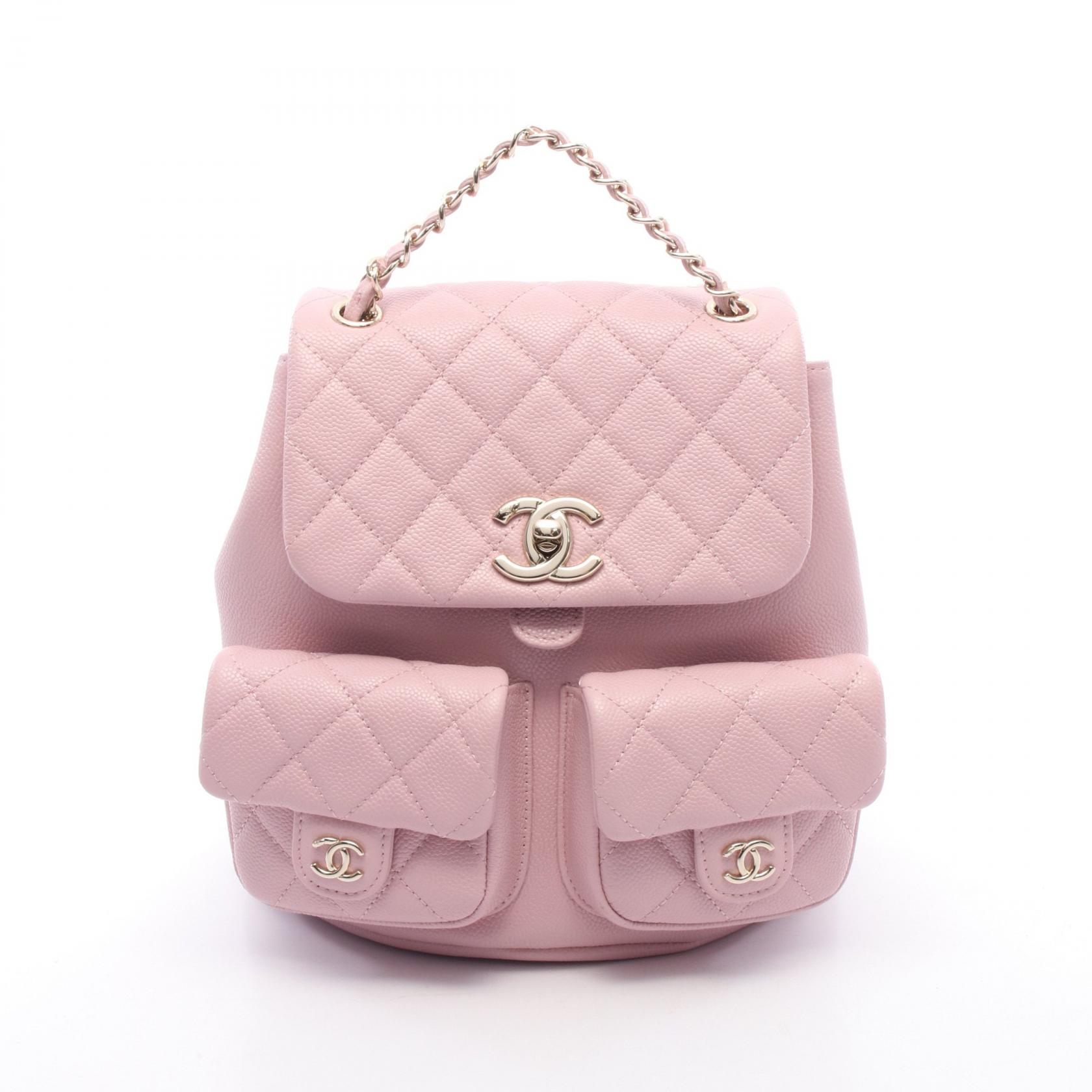 【10%OFFクーポン 7/21 10時～7/26 9:59】シャネル CHANEL スモール リュックサック バックパック バッグ キャビアスキン(グレインドカーフ) ピンク系 AS3787 【中古】｜RECLO（リクロ）店