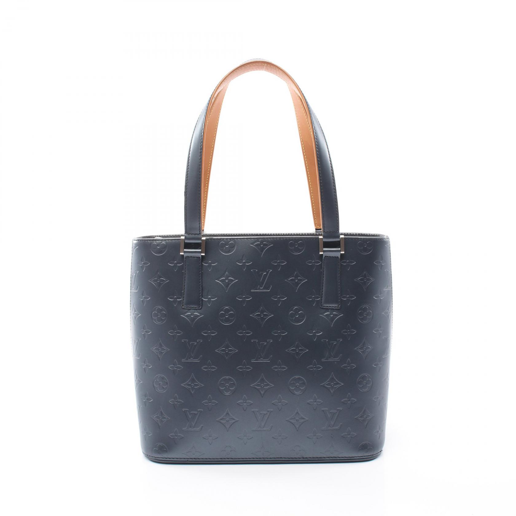 【10%OFFクーポン 7/21 10時~7/26 9:59】ルイ・ヴィトン LOUIS VUITTON ストックトン モノグラムマット ブルー ハンドバッグ バッグ レザー ネイビー系 M55115 【中古】|RECLO(リクロ)店