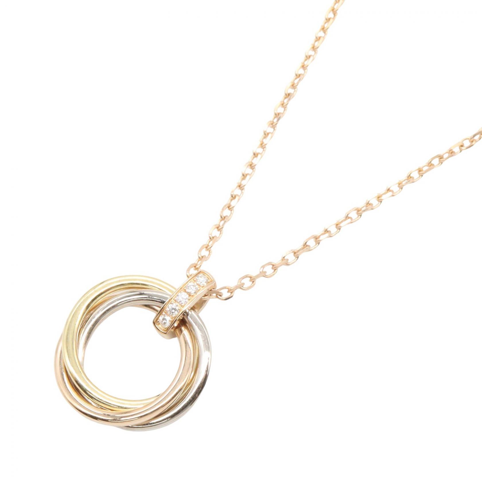 【10%OFFクーポン 7/21 10時～7/26 9:59】カルティエ CARTIER トリニティ ネックレス ダイヤ ネックレス ジュエリー K18（イエローゴールド） K18WG（ホワイトゴールド） K18PG（ピンクゴールド） / ダイヤモンド ゴールド系 / シルバー系 / クリア系 B7224814 【中古】｜RECLO（リクロ）店
