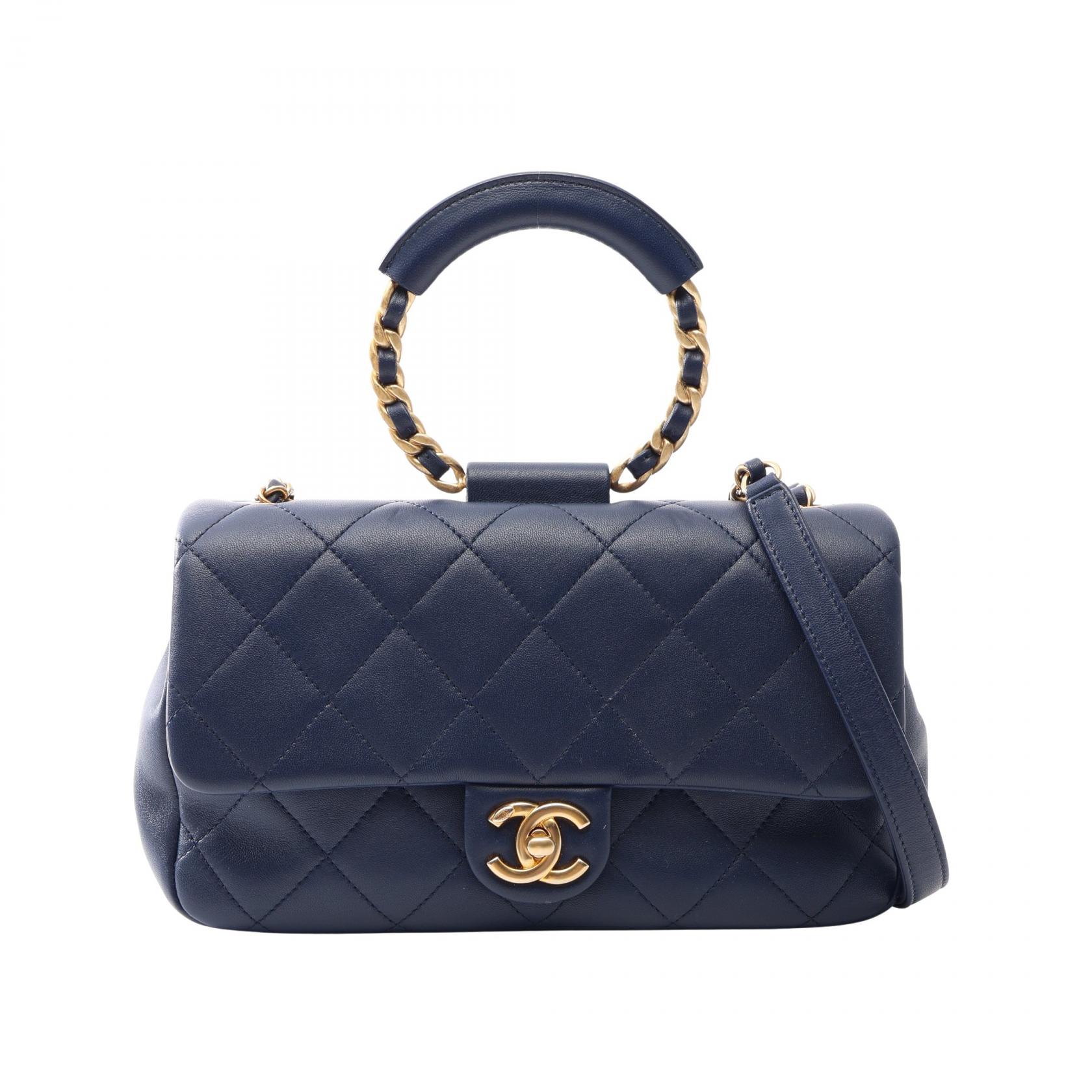 【10%OFFクーポン 7/21 10時~7/26 9:59】シャネル CHANEL マトラッセ 2WAY ショルダーバッグ バッグ ラムスキン(羊革) ネイビー系 AS1358 【中古】|RECLO(リクロ)店