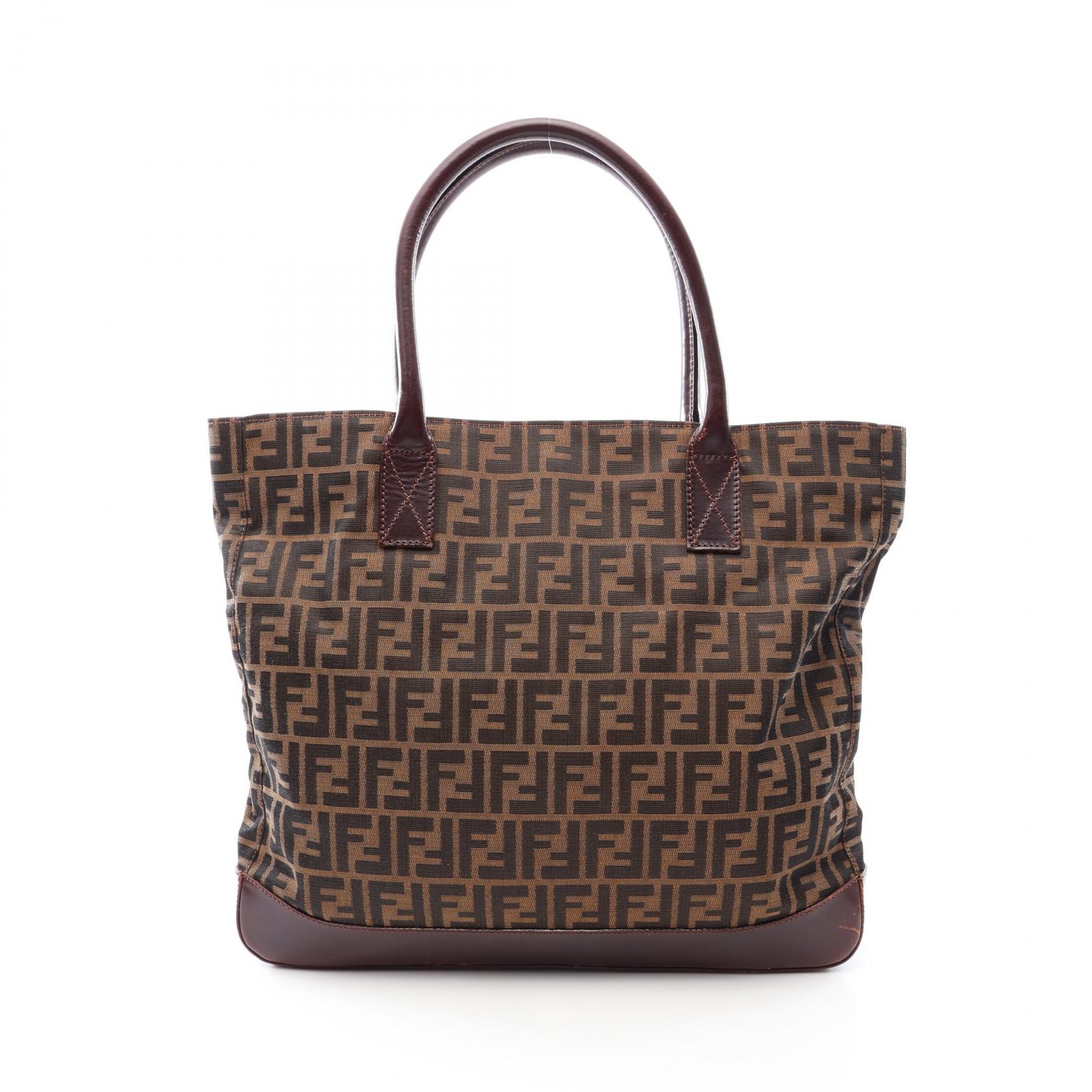 フェンディ FENDI ズッカ トートバッグ バッグ キャンバス レザー ブラウン系 【中古】｜RECLO（リクロ）店