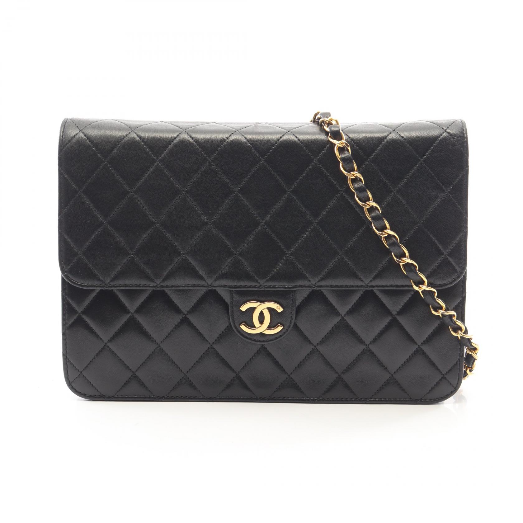 【10%OFFクーポン 7/18 0時~7/21 9:59】シャネル CHANEL マトラッセ プッシュロック ショルダーバッグ バッグ ラムスキン(羊革) ブラック系 【中古】|RECLO(リクロ)店