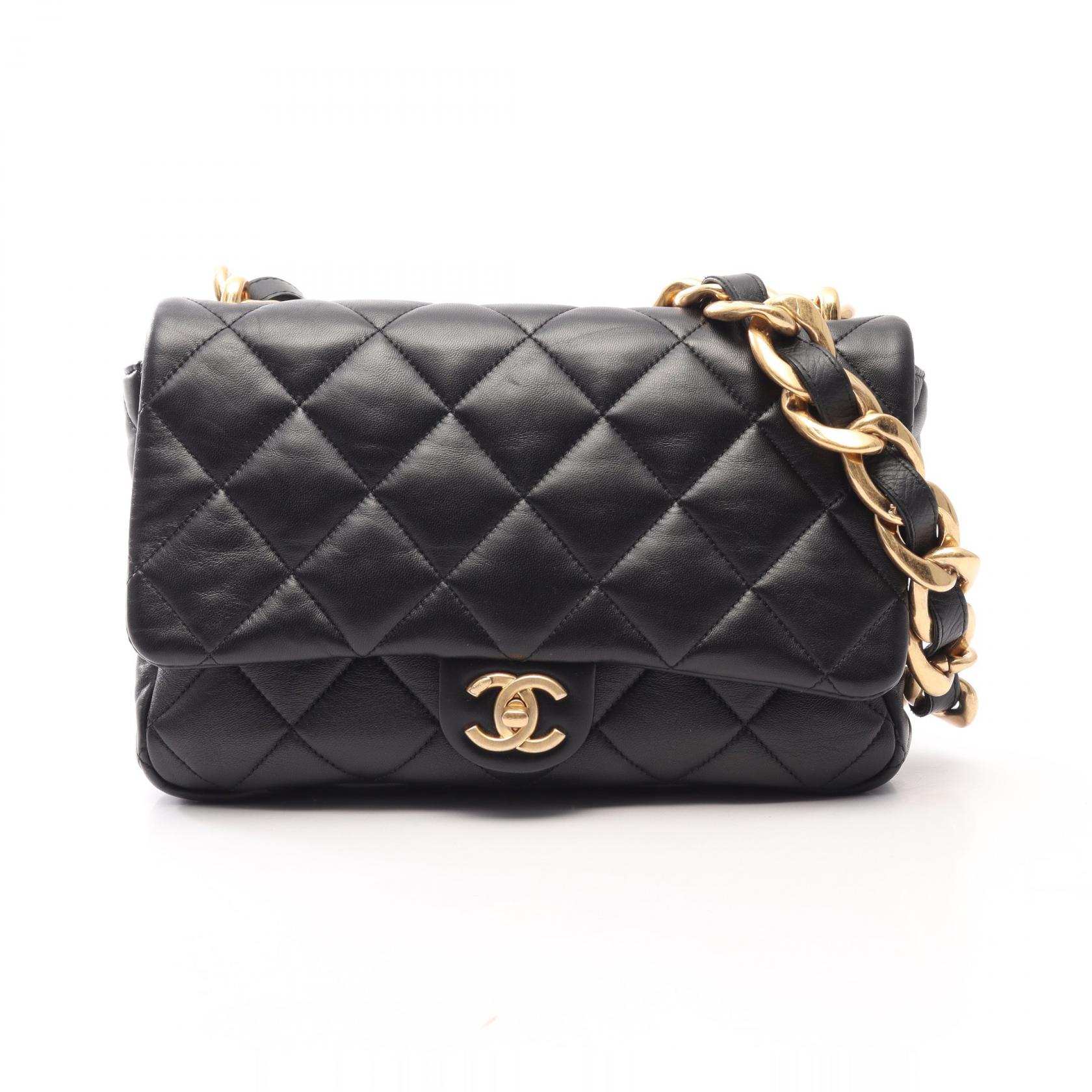 【10%OFFクーポン 7/21 10時～7/26 9:59】シャネル CHANEL ラージ フラップバッグ マトラッセ ショルダーバッグ バッグ ラムスキン（羊革） ブラック系 AS3215 【中古】｜RECLO（リクロ）店