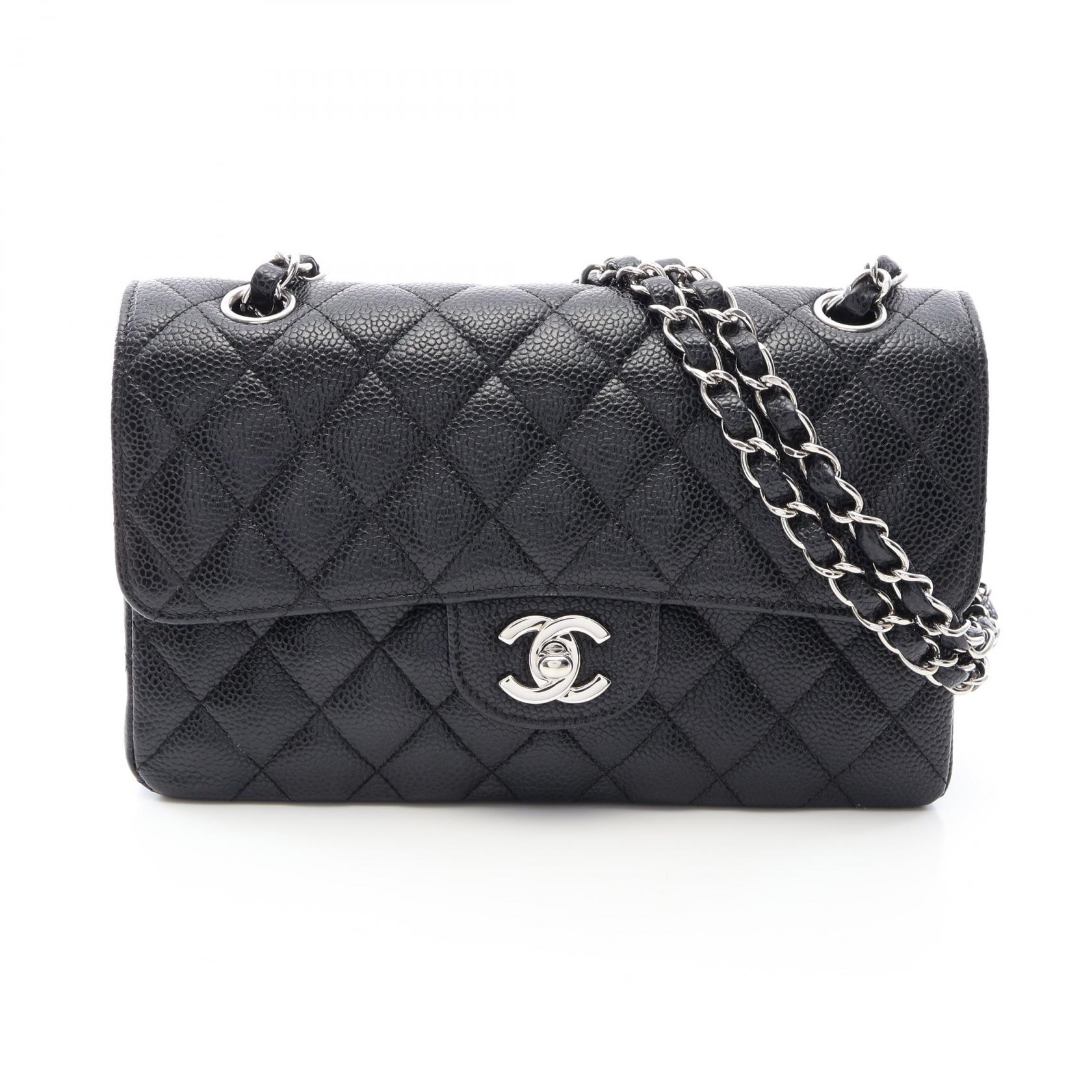 【10%OFFクーポン 7/21 10時~7/26 9:59】シャネル CHANEL マトラッセ Wフラップ ショルダーバッグ バッグ キャビアスキン(グレインドカーフ) ブラック系 【中古】|RECLO(リクロ)店