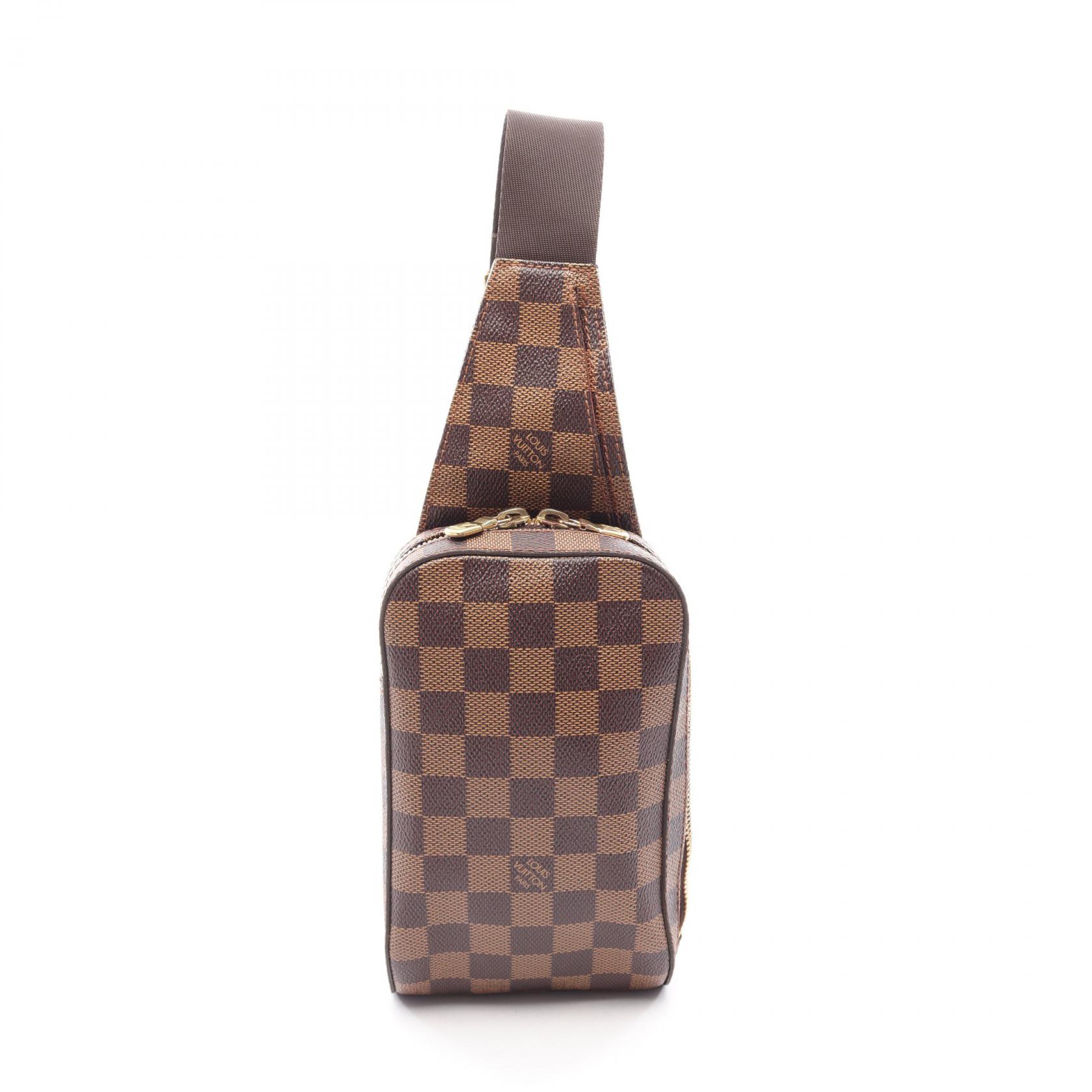 【10%OFFクーポン 7/21 10時～7/26 9:59】ルイ・ヴィトン LOUIS VUITTON ジェロニモス ダミエエベヌ ウエストバッグ ボディバッグ バッグ PVCコーティングキャンバス ブラウン系 N51994 【中古】｜RECLO（リクロ）店