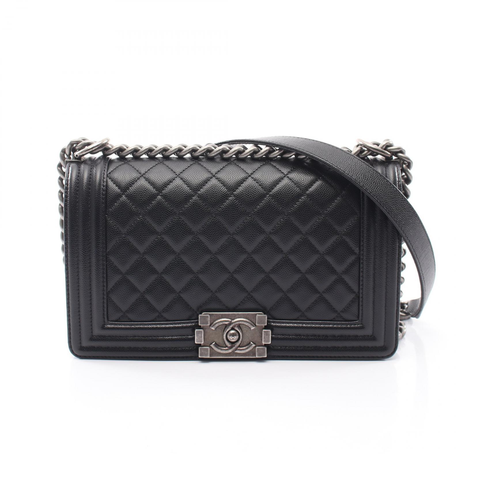 【10%OFFクーポン 7/21 10時～7/26 9:59】シャネル CHANEL ボーイシャネル ショルダーバッグ バッグ キャビアスキン(グレインドカーフ) ブラック系 A67086 【中古】｜RECLO（リクロ）店