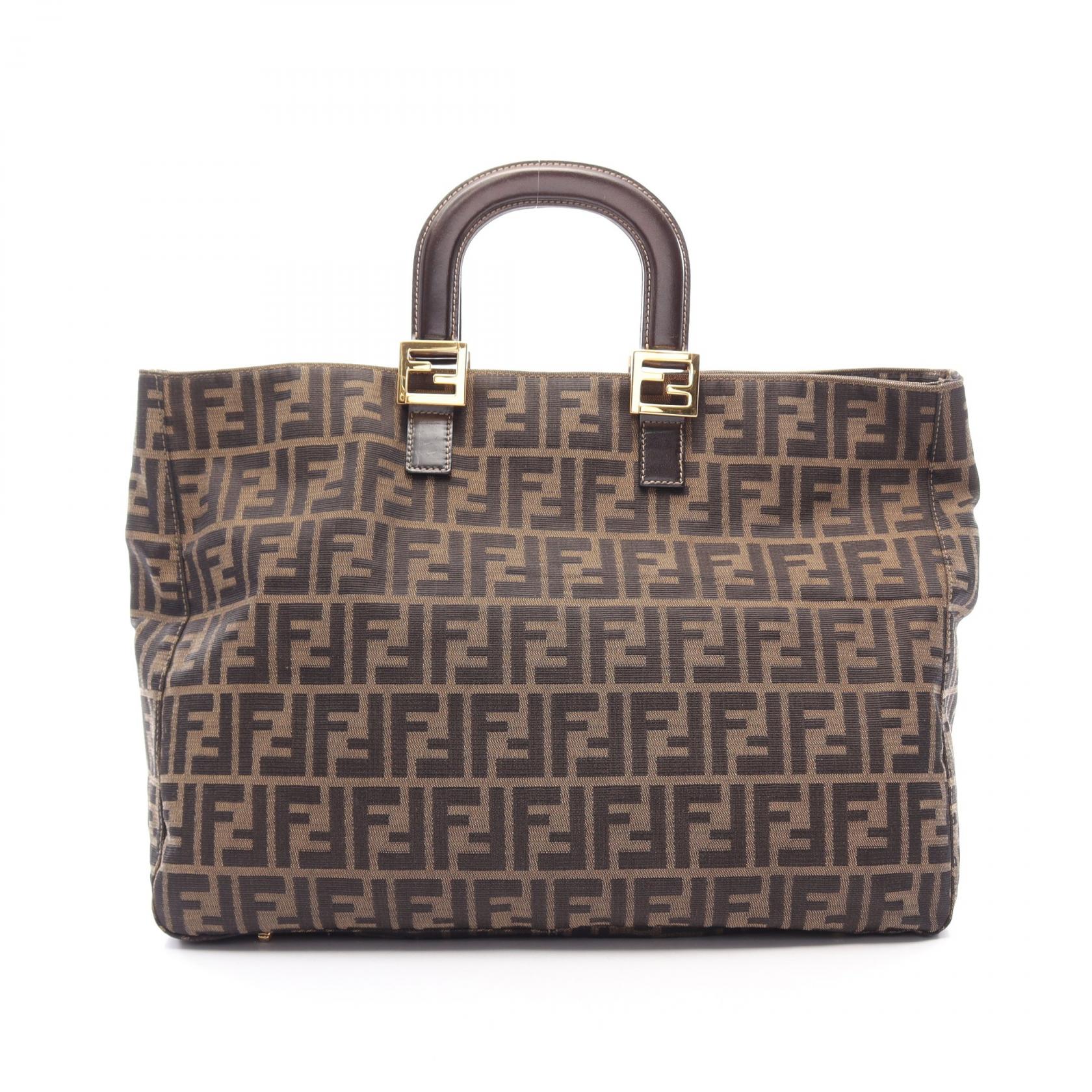 フェンディ FENDI ズッカ ハンドバッグ バッグ キャンバス レザー ブラウン系 / ブラック系 【中古】｜RECLO（リクロ）店