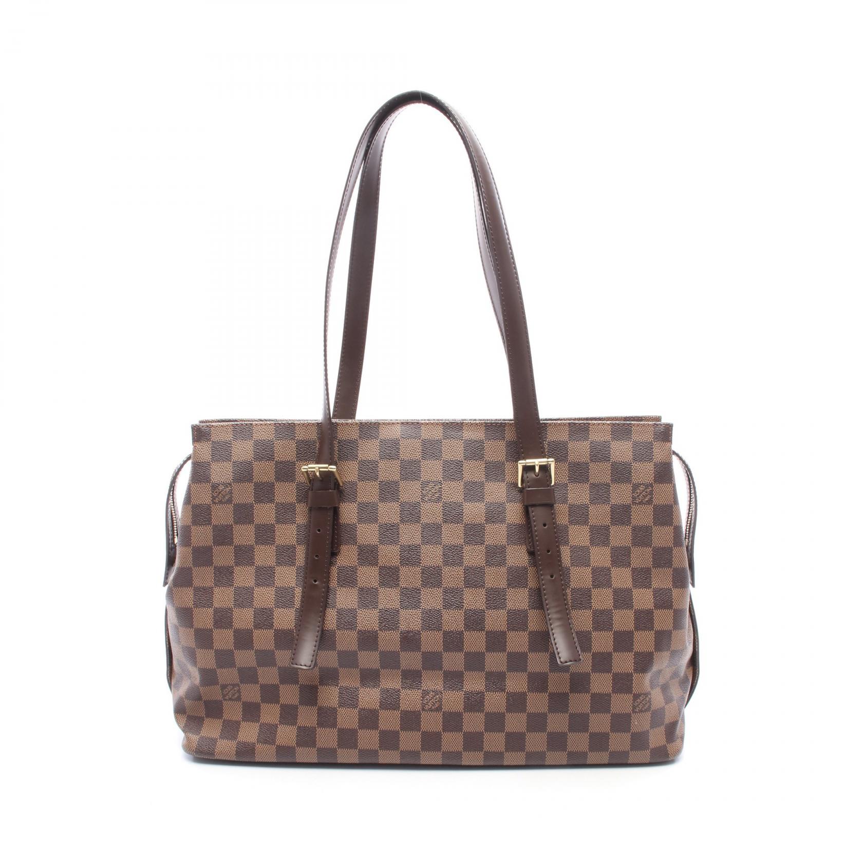 【10%OFFクーポン 7/21 10時～7/26 9:59】ルイ・ヴィトン LOUIS VUITTON チェルシー ダミエエベヌ トートバッグ バッグ PVCコーティングキャンバス レザー ダミエ ブラウン系 N51119 【中古】｜RECLO（リクロ）店 66,550円